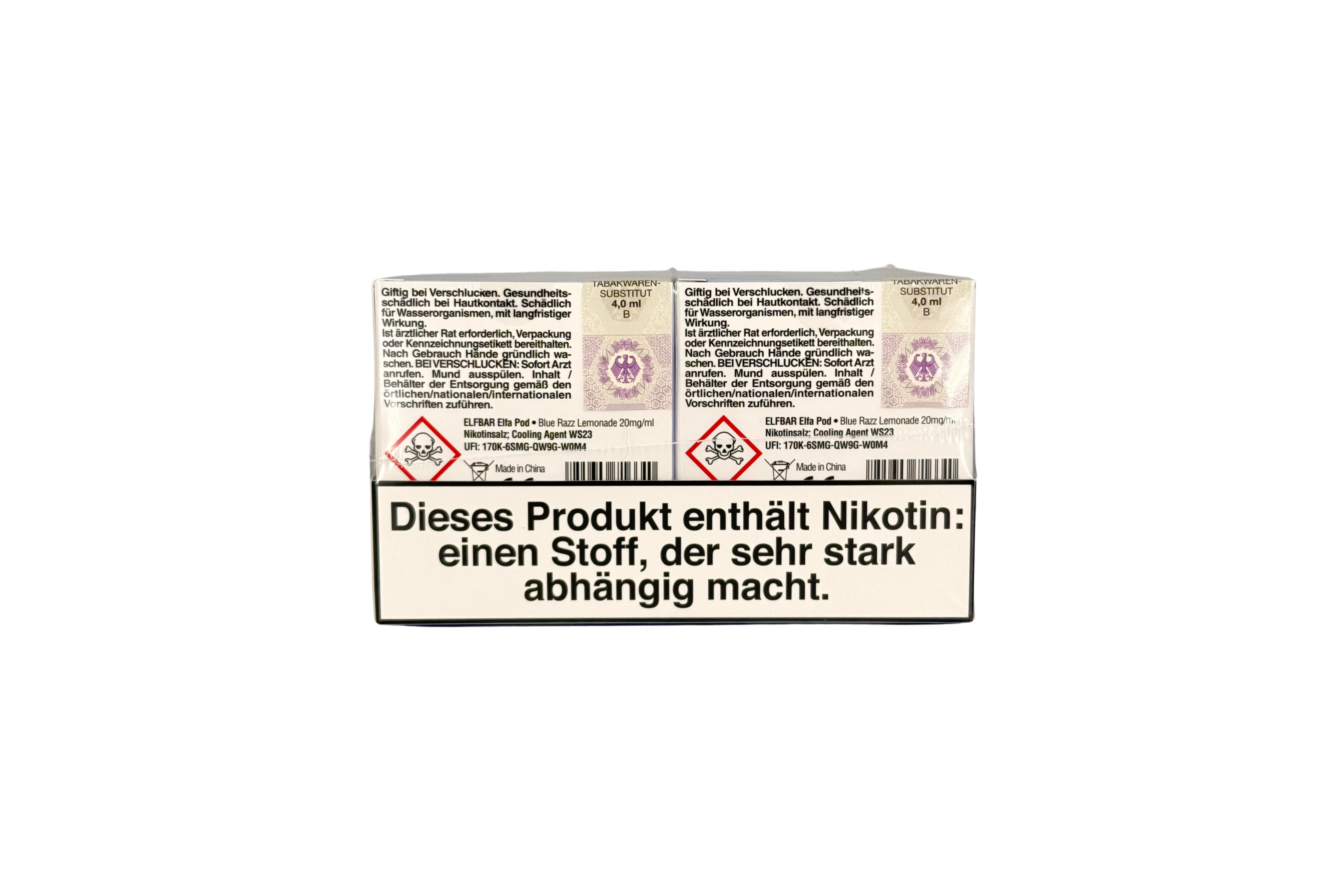 Elfbar ELFA CP Prefilled Pod, Blue Razz Lemonade, VPE: 2 Stk. / Box - 20mg/ml Nikotingehalt