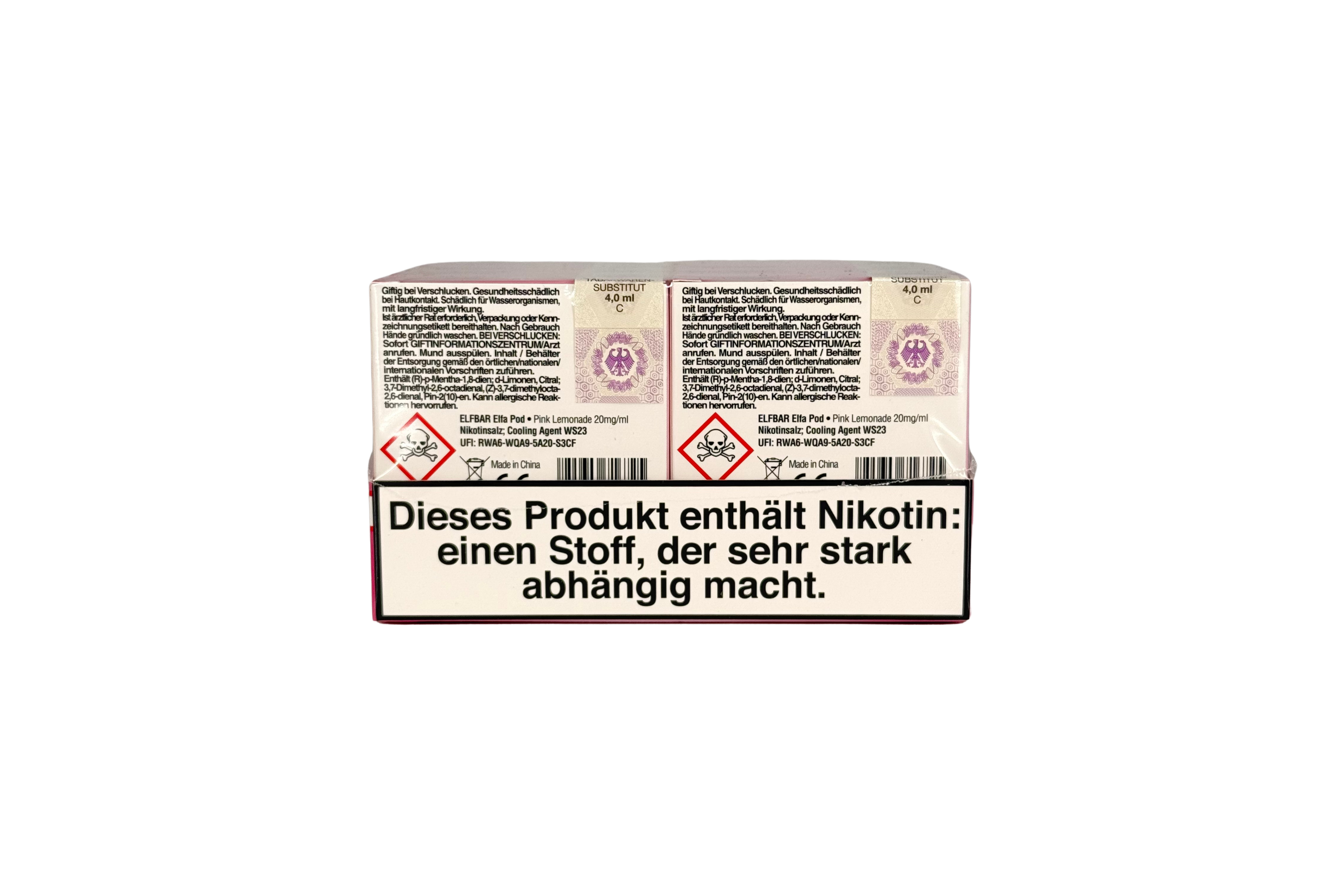 Elfbar ELFA CP Prefilled Pod, Pink Lemonade, VPE: 2 Stk. / Box - 20mg/ml Nikotingehalt