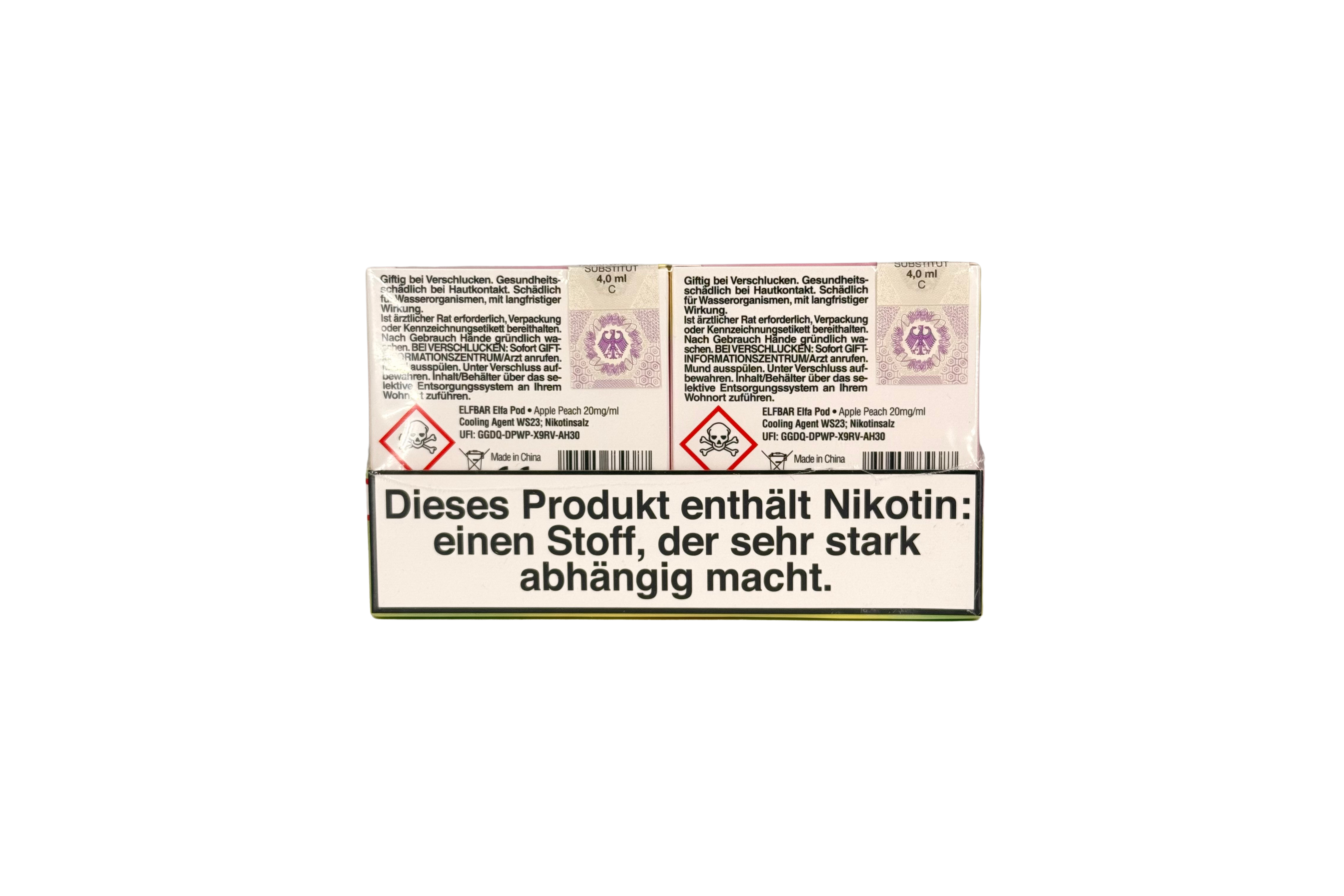 Elfbar ELFA CP Prefilled Pod, Apple Peach , VPE: 2 Stk. / Box - 20mg/ml Nikotingehalt