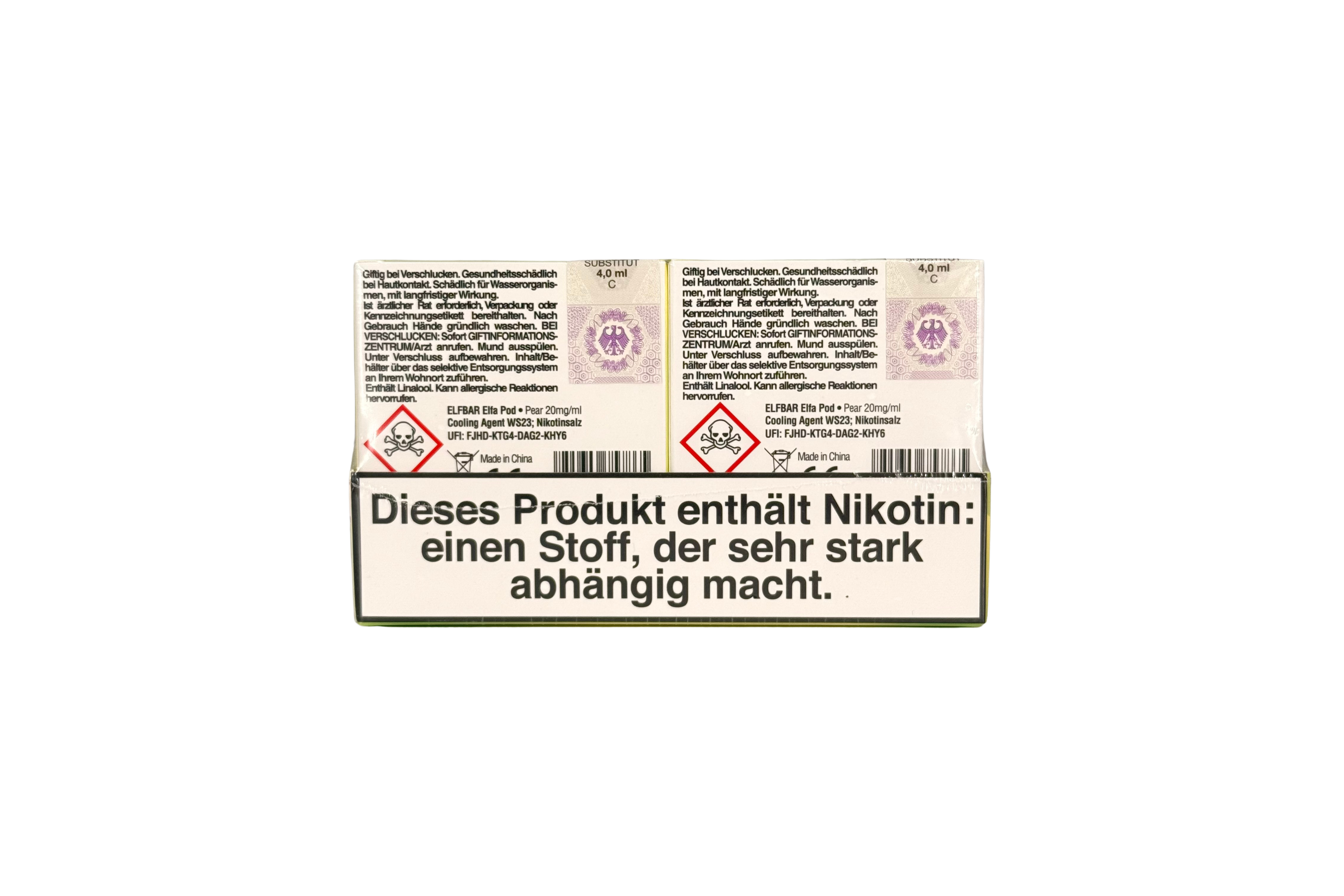 Elfbar ELFA CP Prefilled Pod, Pear , VPE: 2 Stk. / Box - 20mg/ml Nikotingehalt