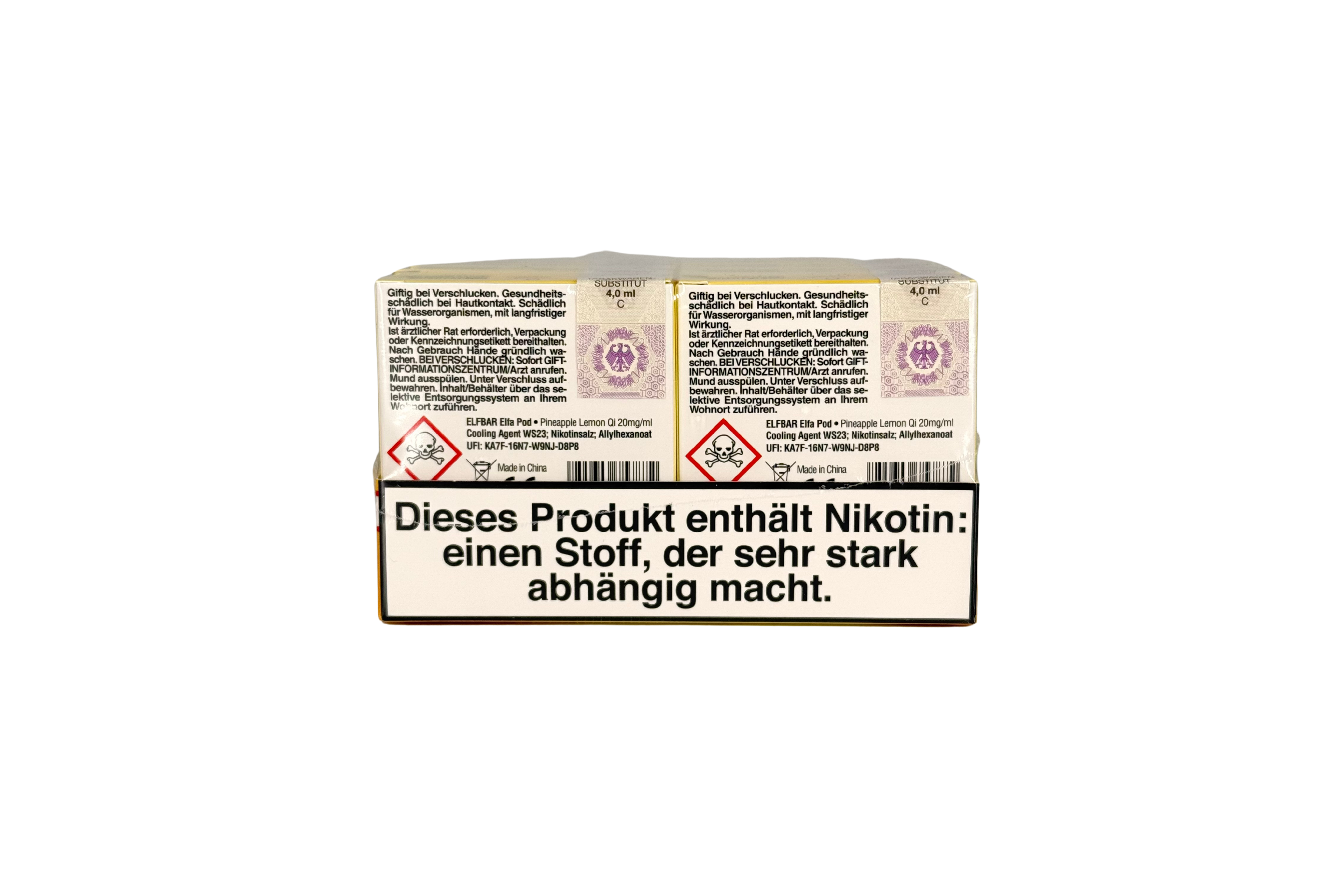 Elfbar ELFA CP Prefilled Pod, Pineapple Lemon QI, VPE: 2 Stk. / Box - 20mg/ml Nikotingehalt