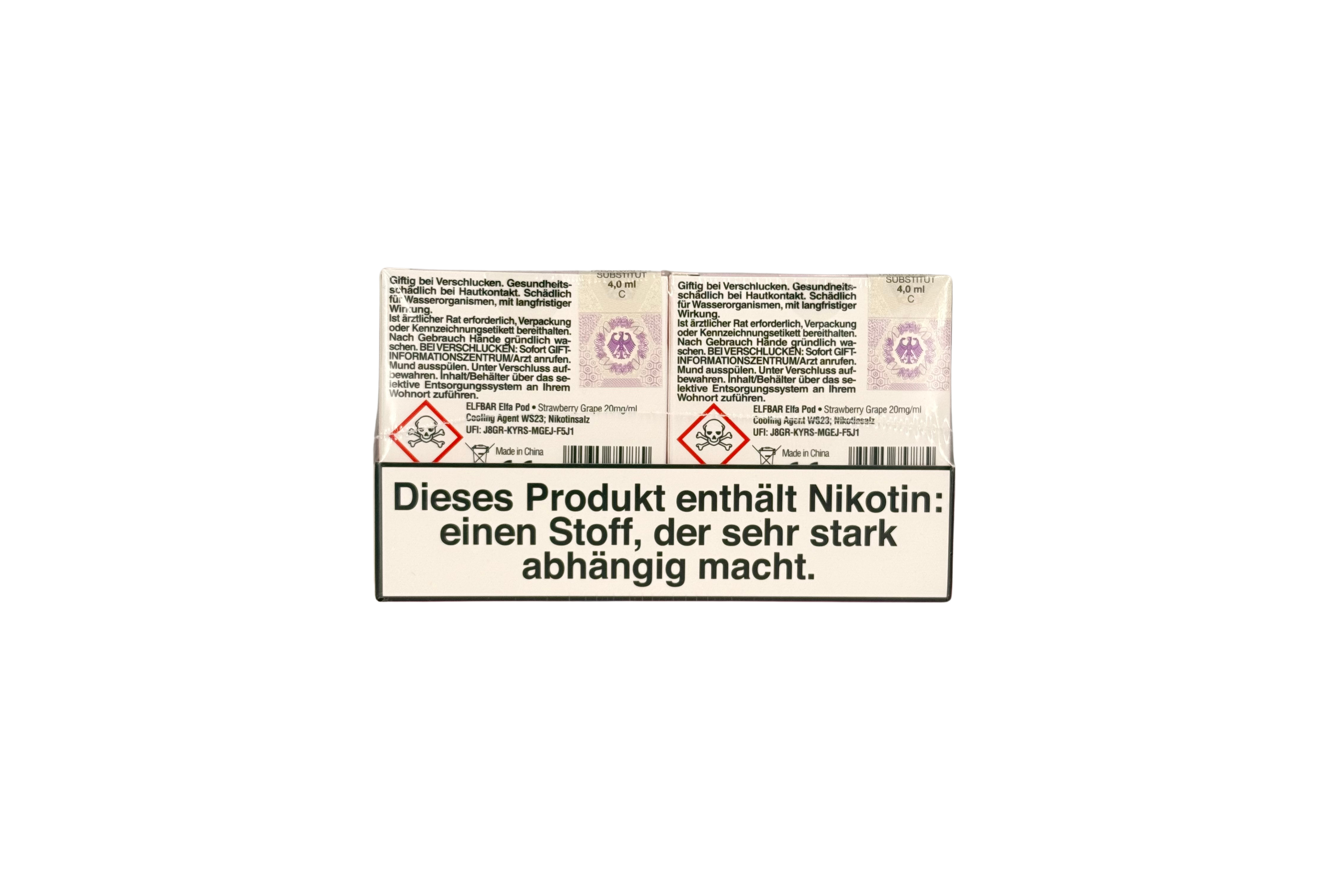 Elfbar ELFA CP Prefilled Pod, Strawberry Grape, VPE: 2 Stk. / Box - 20mg/ml Nikotingehalt