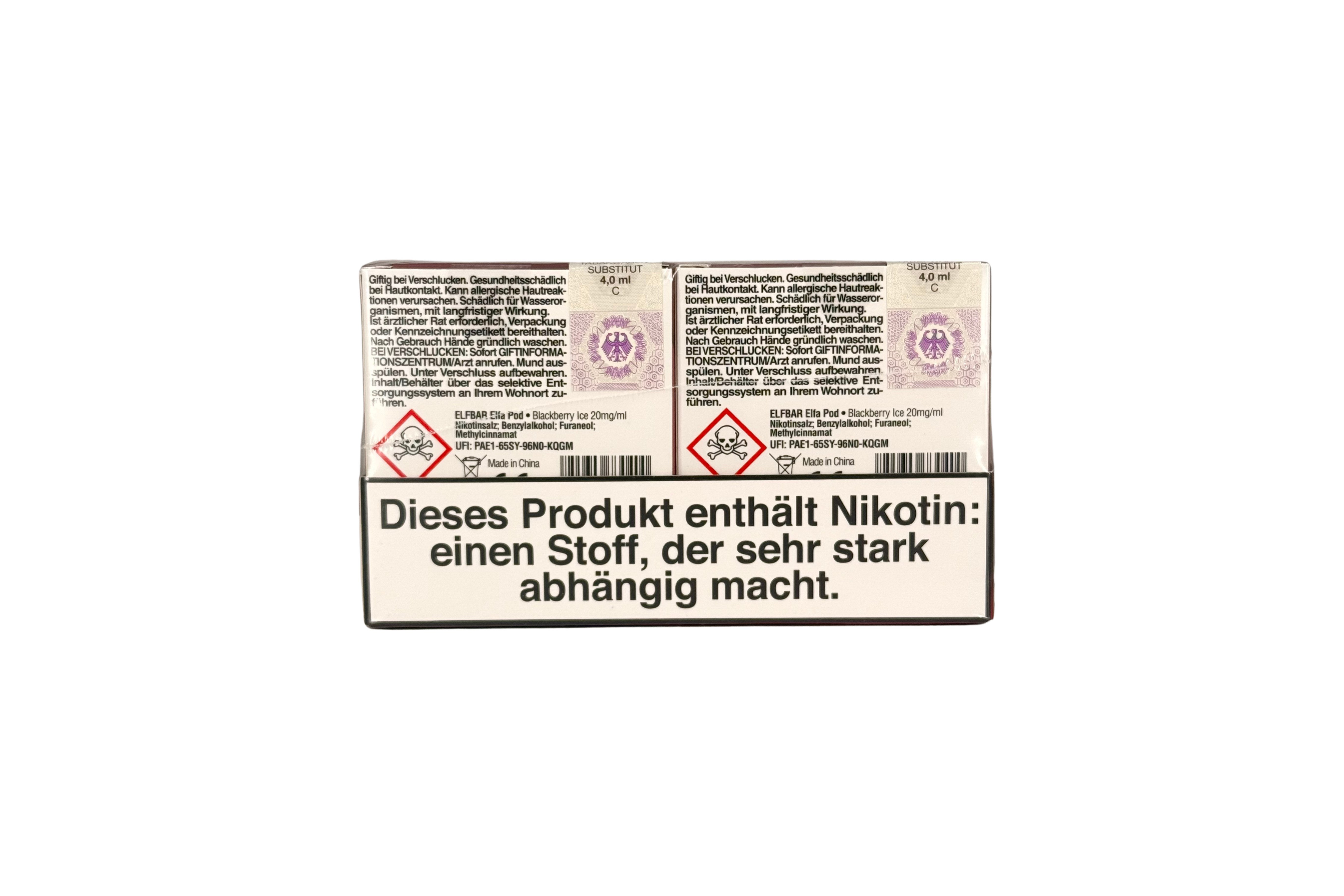 Elfbar ELFA CP Prefilled Pod, Blackberry Ice, VPE: 2 Stk. / Box - 20mg/ml Nikotingehalt