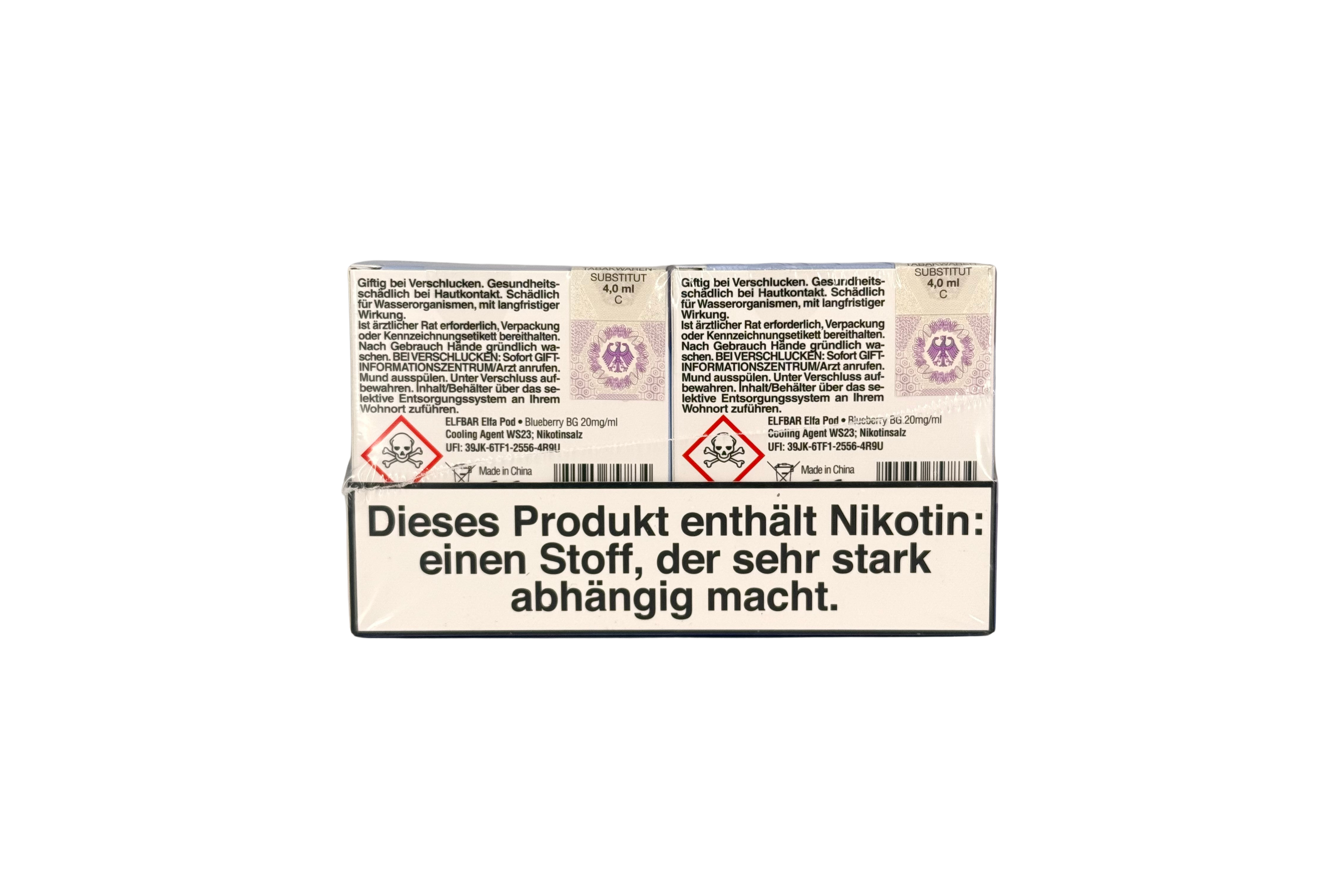 Elfbar ELFA CP Prefilled Pod, Blueberry BG, VPE: 2 Stk. / Box - 20mg/ml Nikotingehalt