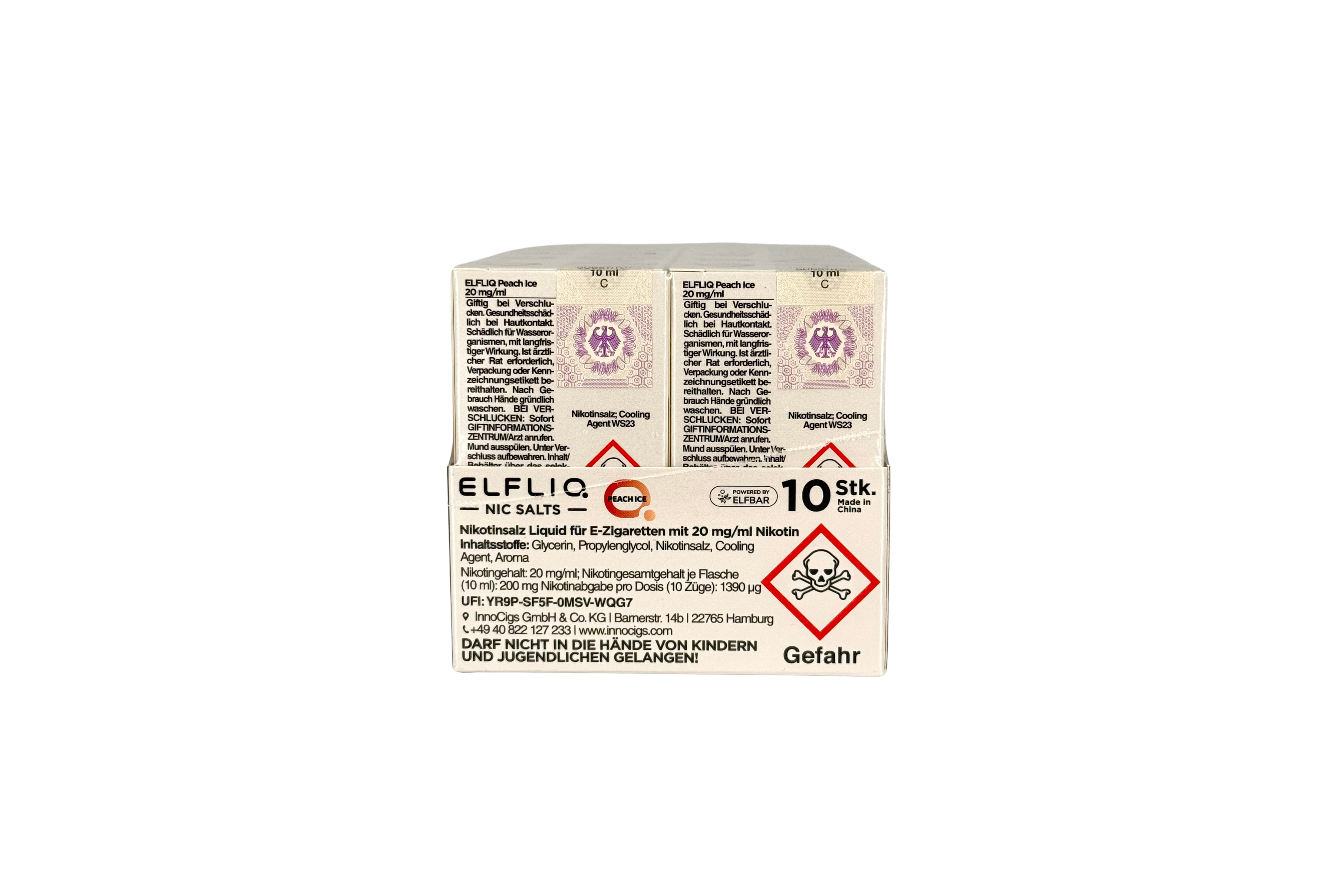 ELFLIQ Peach Ice Nikotinsalz Liquid 10ml, 20mg/ml Nikotin