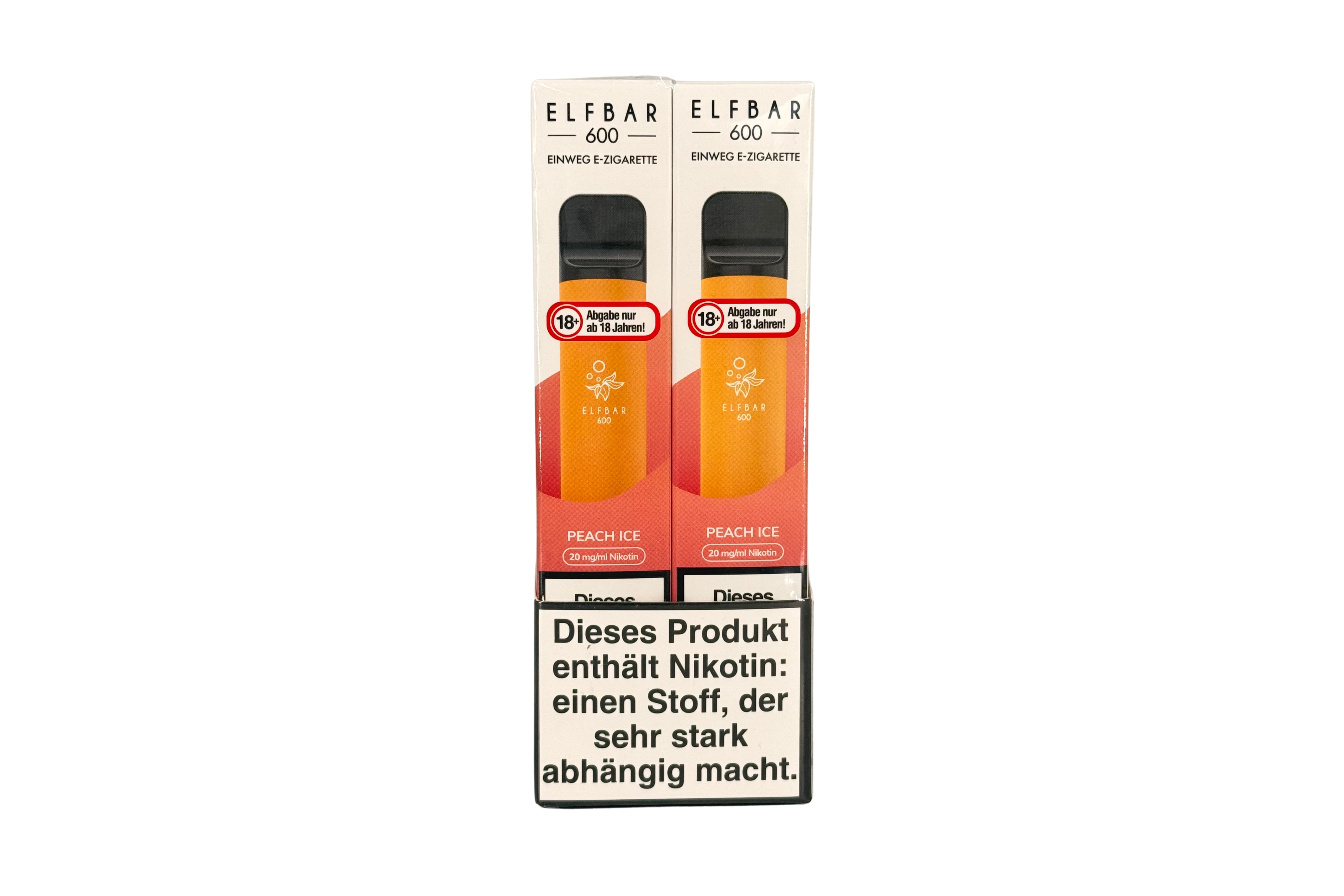 Elf Bar 600 Einweg e-Zigarette, Peach Ice / Erfrischender Pfirsich, VPE: 1 Stk. / Box - 20mg/ml Nikotingehalt