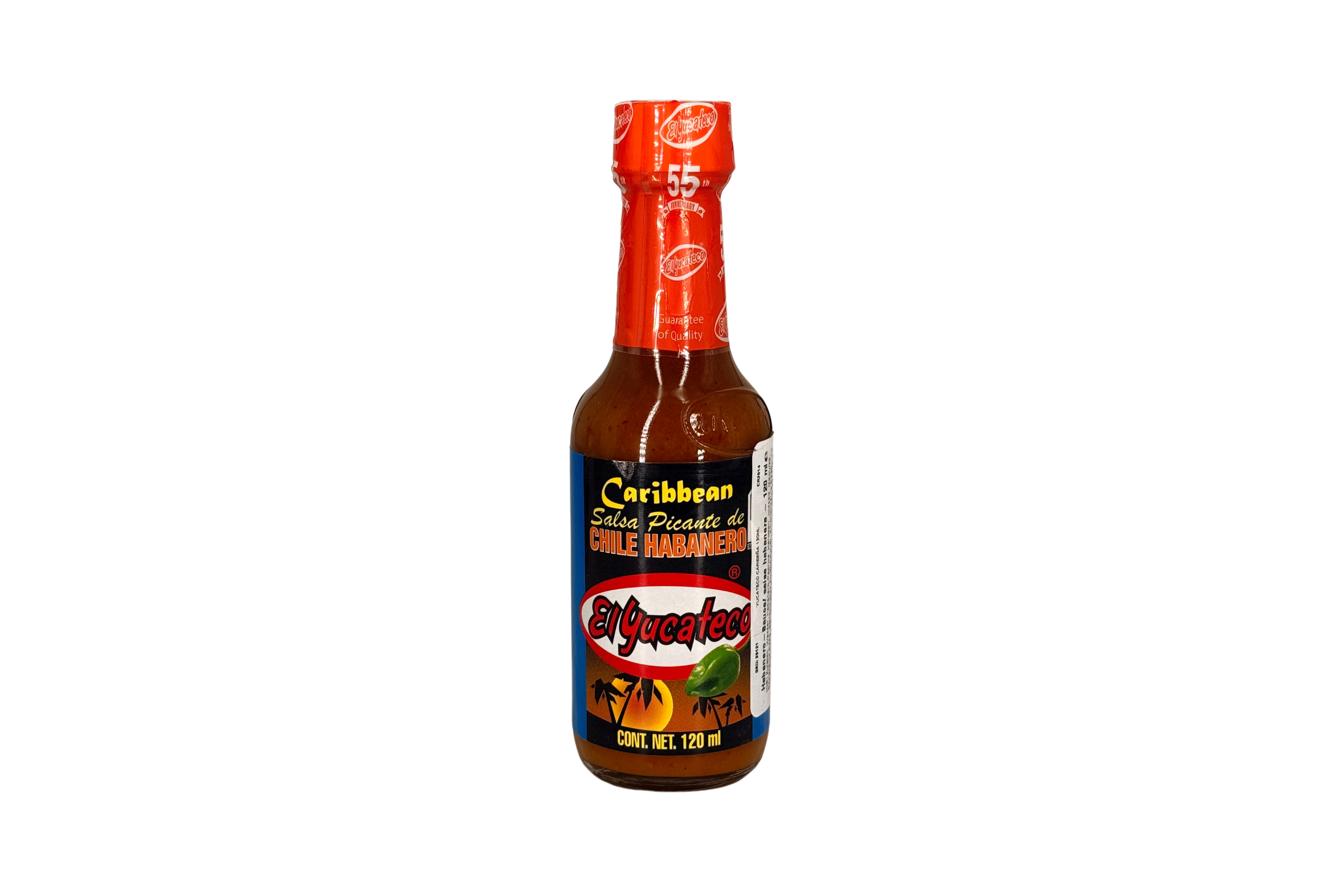 El Yucateco Caribbean Salsa Habanero, Pikant-Süßliche Gelbe-Habanero-Chili-Soße, VPE: 120ml