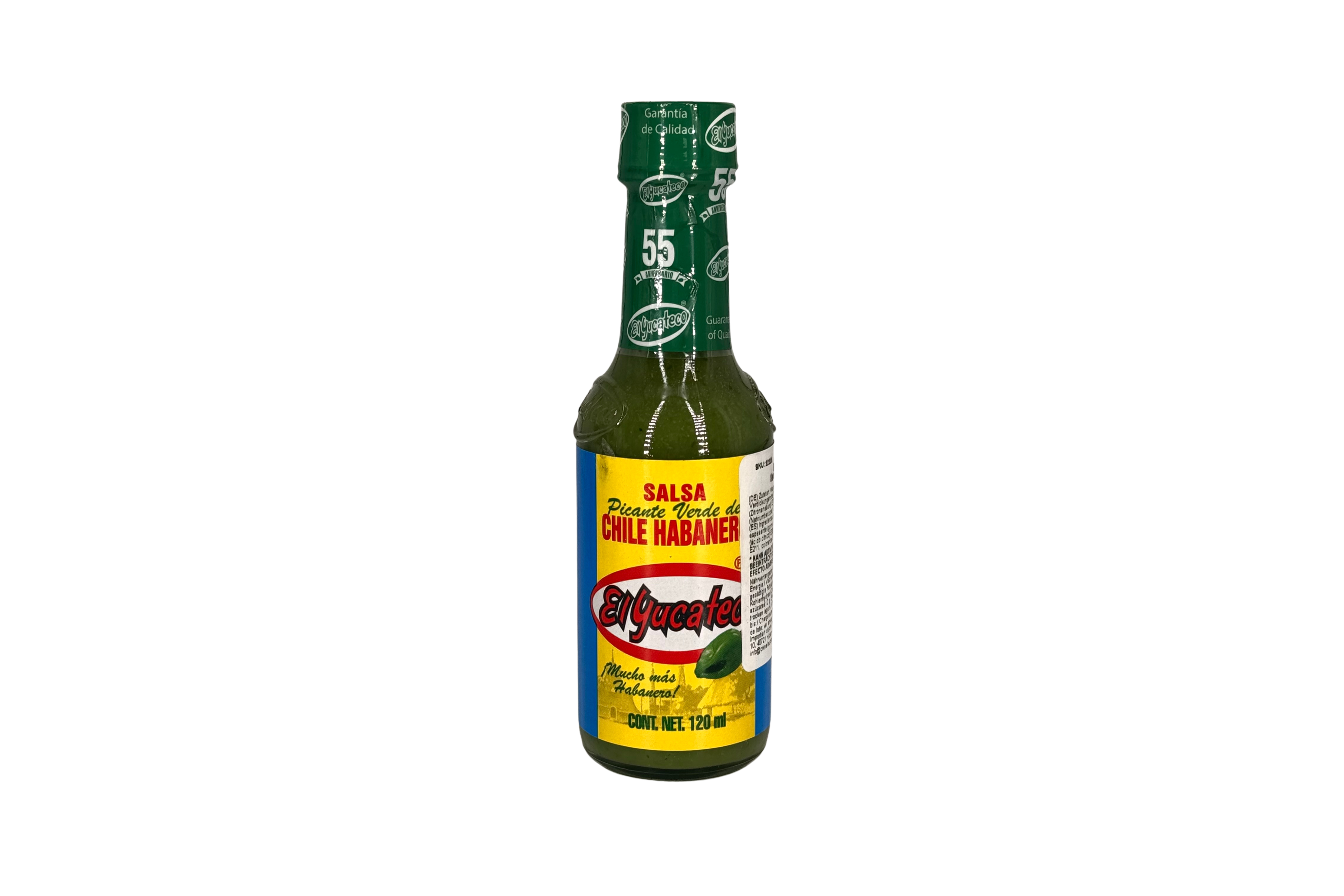 El Yucateco Salsa Picante Verde Habanero, Pikante Grüne-Habanero-Chili-Soße, VPE: 120ml
