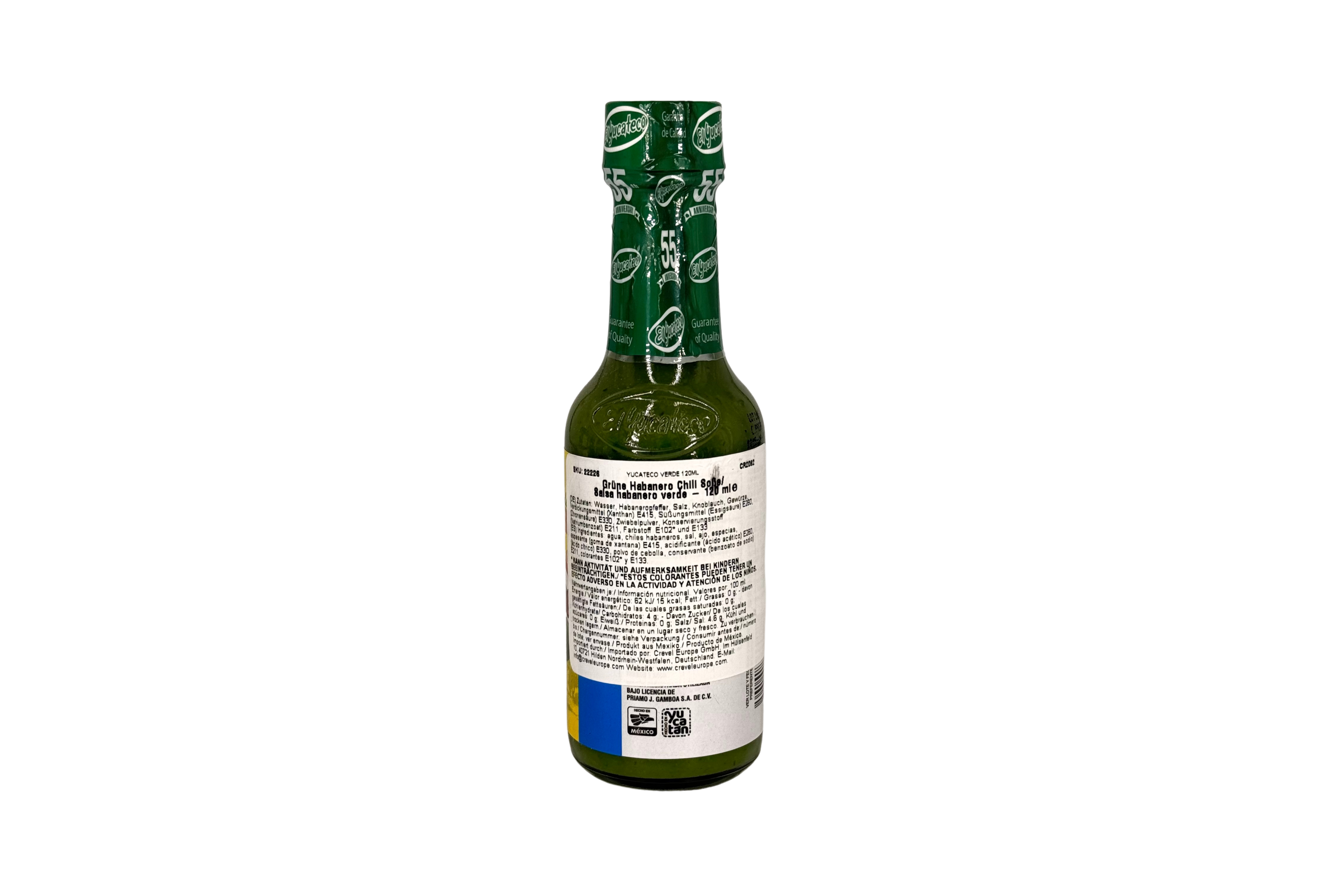 El Yucateco Salsa Picante Verde Habanero, Pikante Grüne-Habanero-Chili-Soße, VPE: 120ml