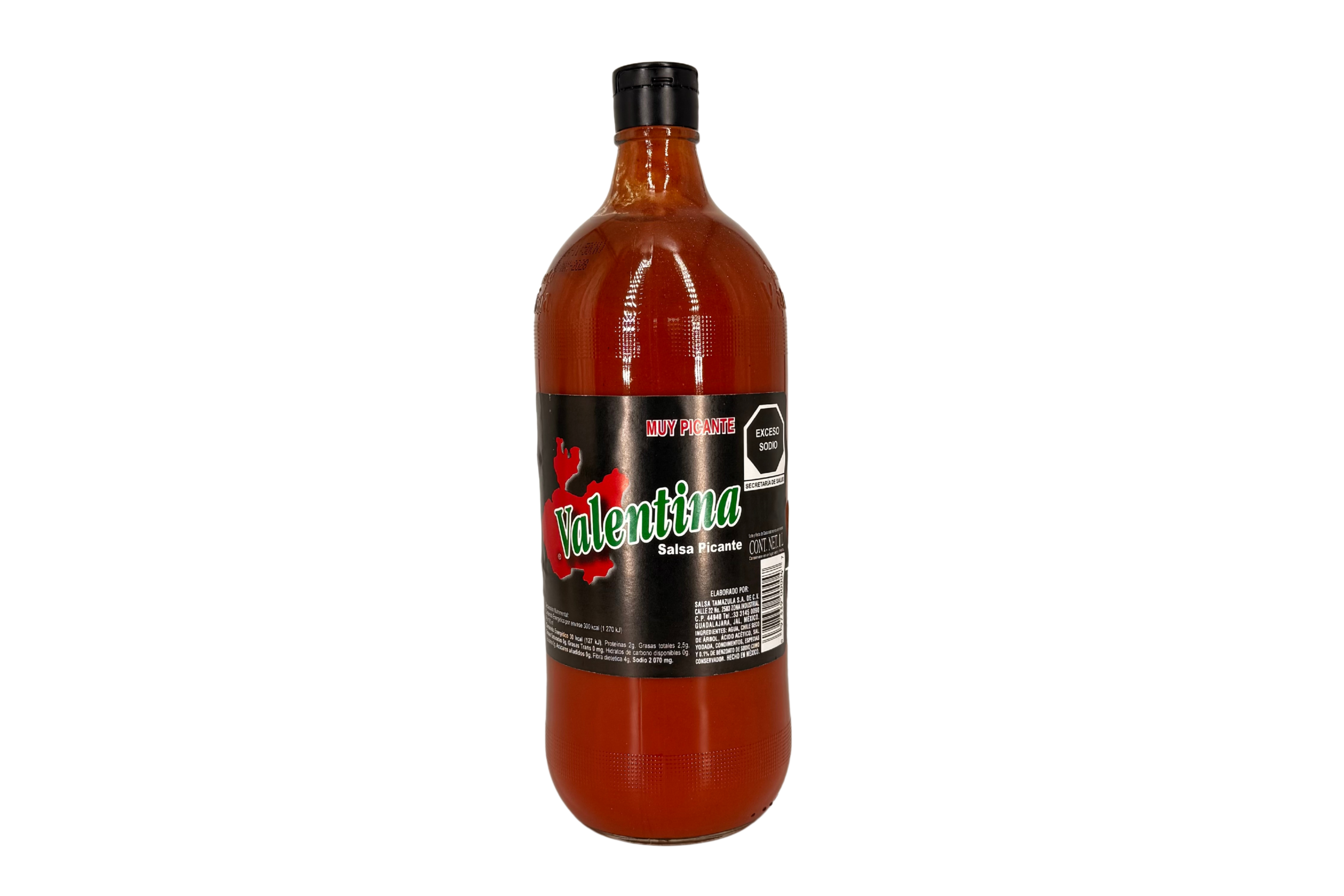 Valentina Salsa Picante Negra, Extra Scharfe mexikanische Chili-Soße, VPE: 1000ml, VKE: 12x1000ml