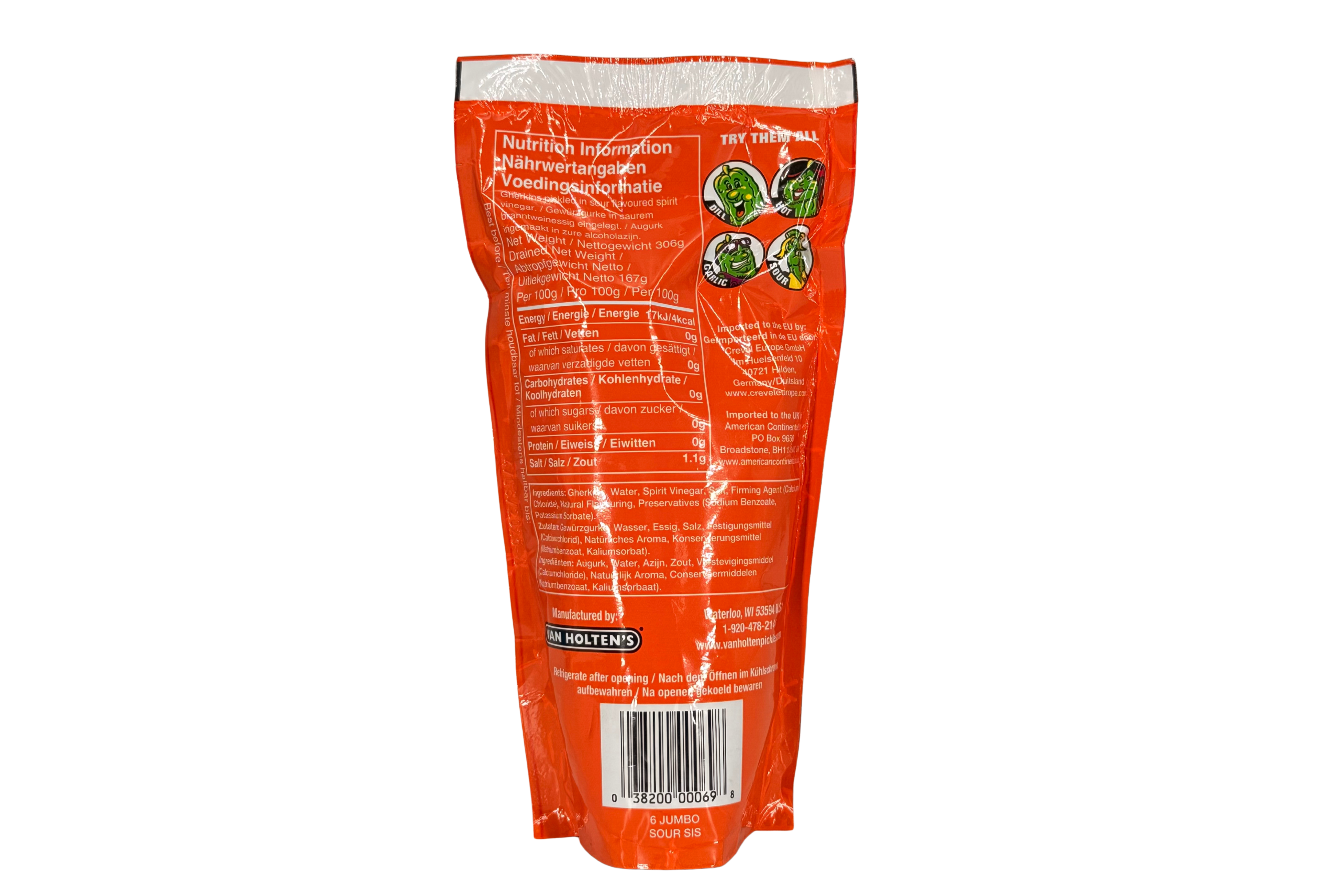 Van Holten´s Sour Sis Pickle, VPE: 333g, VKE: 12x333g