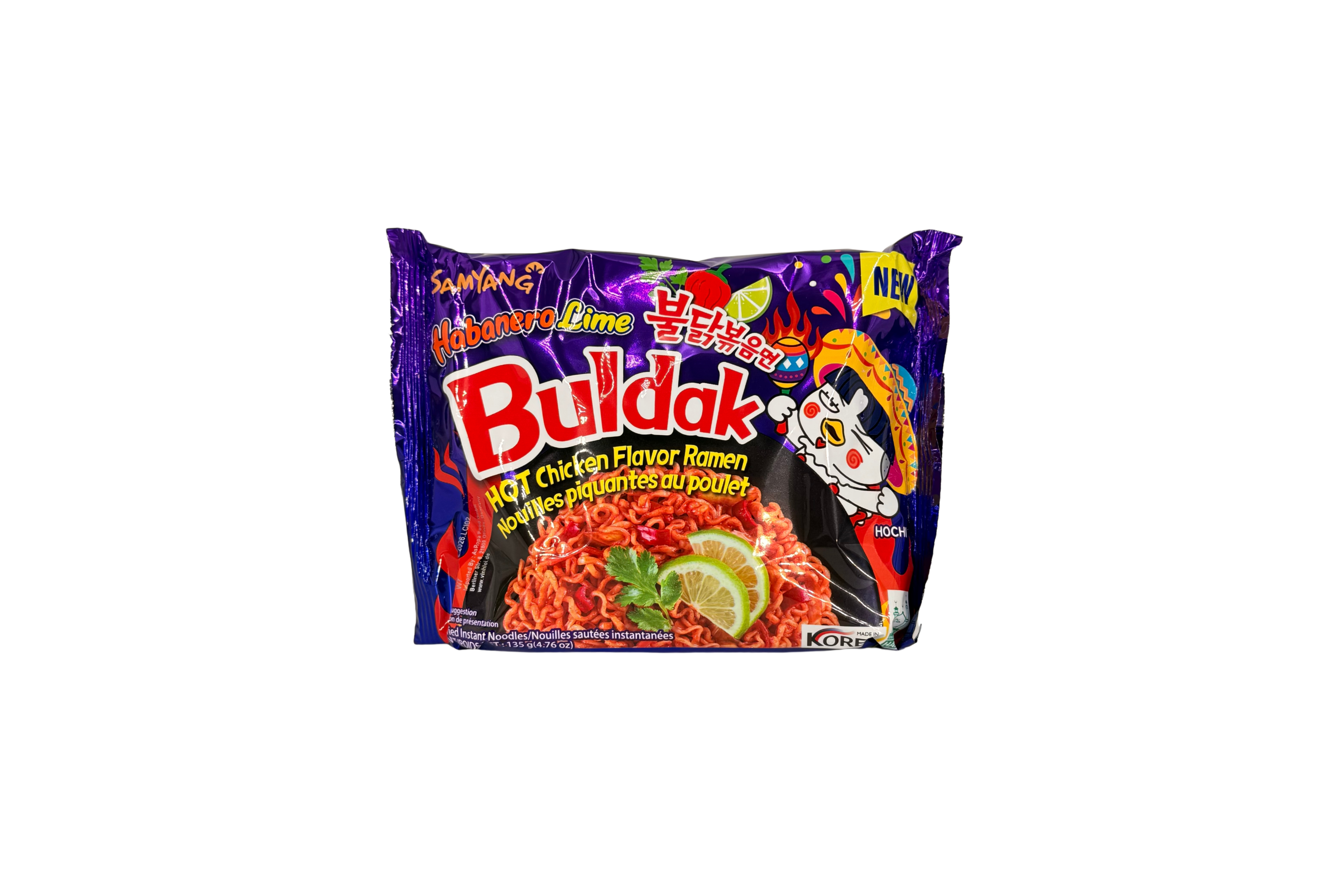 Samyang Buldak Instant Nudeln Hot Chicken Habanero Lime, VPE: 135g, VKE: 5x135g