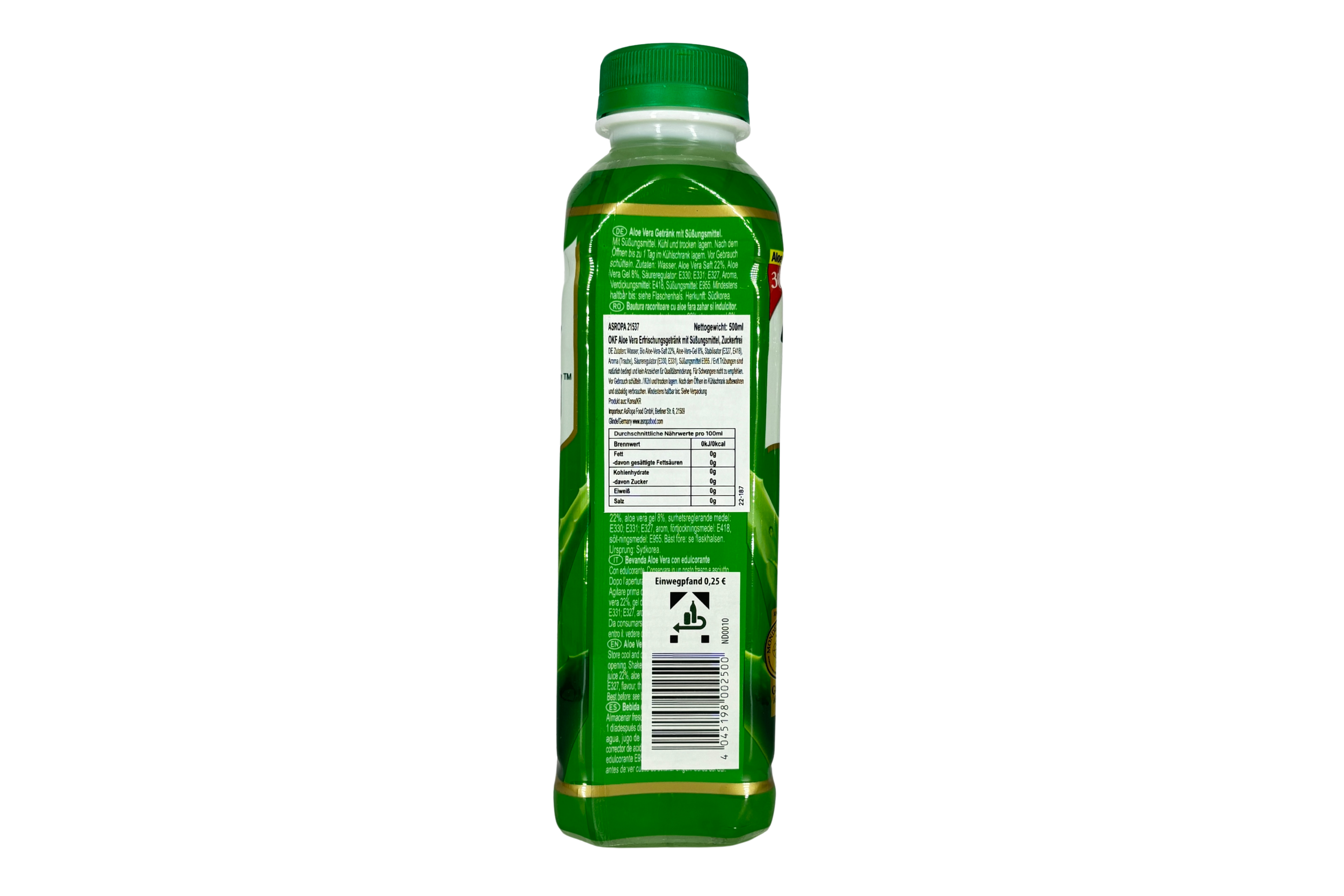 OKF Aloe Vera King Zuckerfrei, VPE: 500ml, VKE: 20x500ml