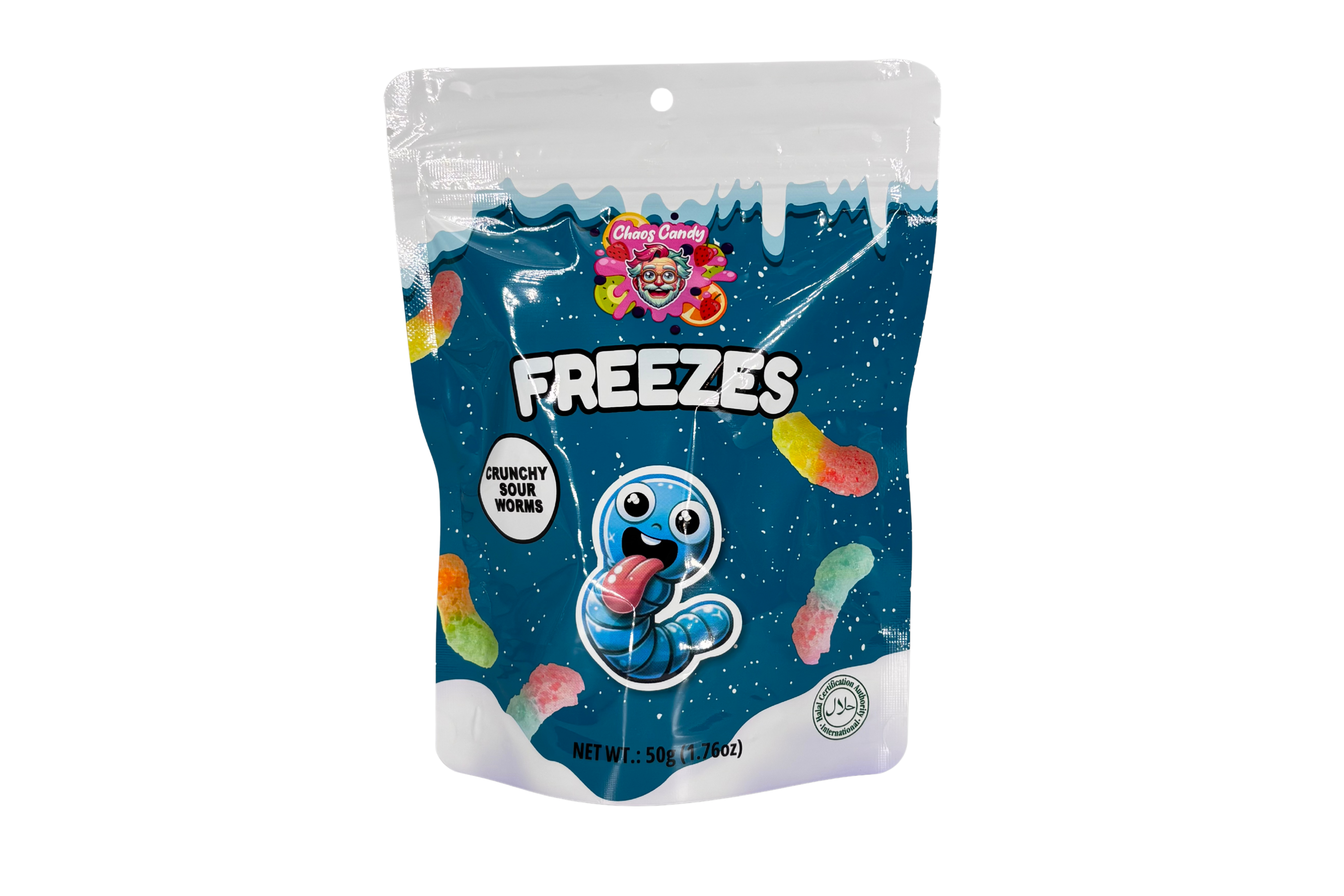 Chaos Candy Freeze Dried Crunchy Worms, VPE: 50g, VKE: 24x50g