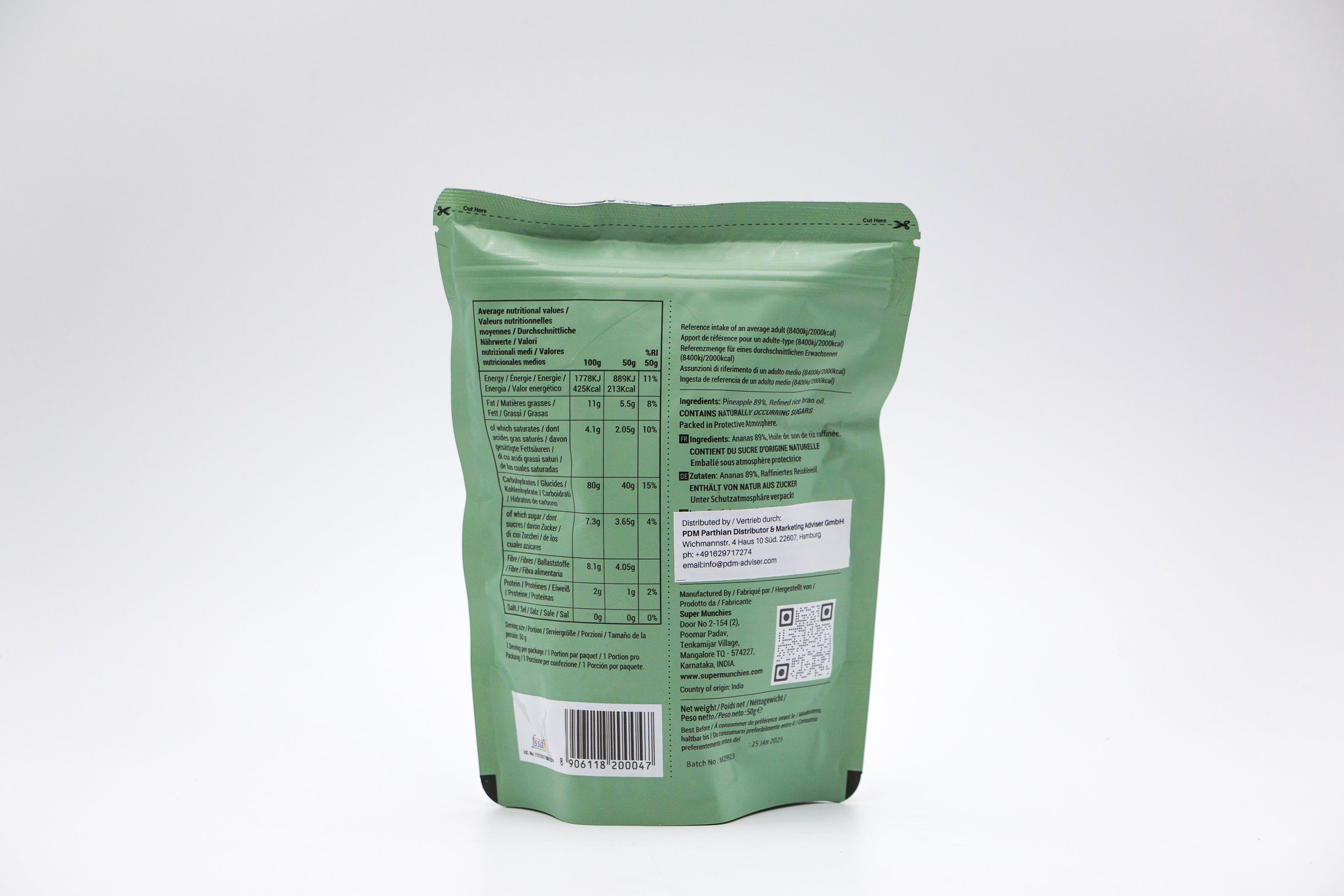 Super Munchies- Ananaschips, VPE: 1x50g