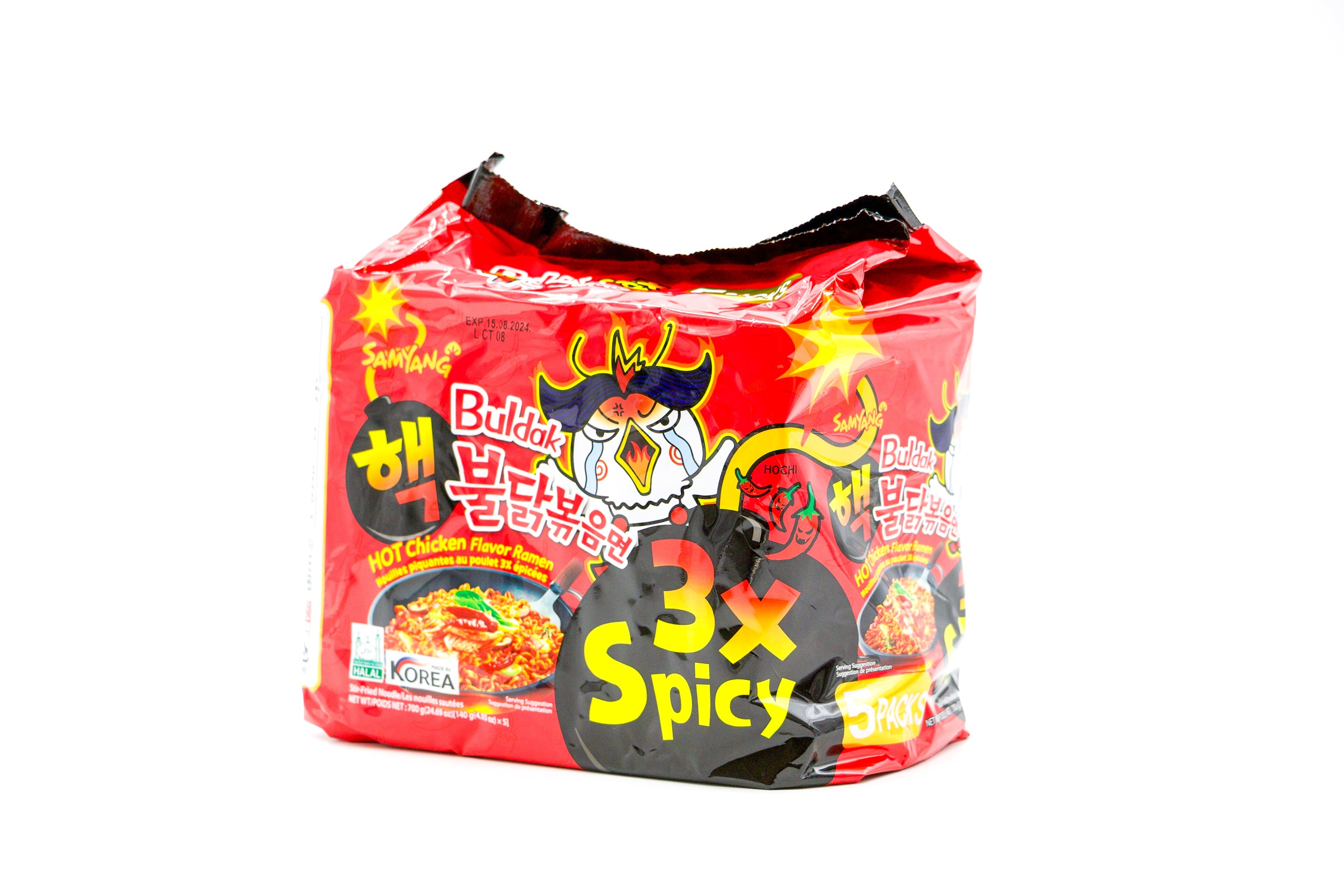 Samyang Buldak Instant Nudeln Hot Chicken 3xSpicy, VPE: 140g, VKE: 5x140g