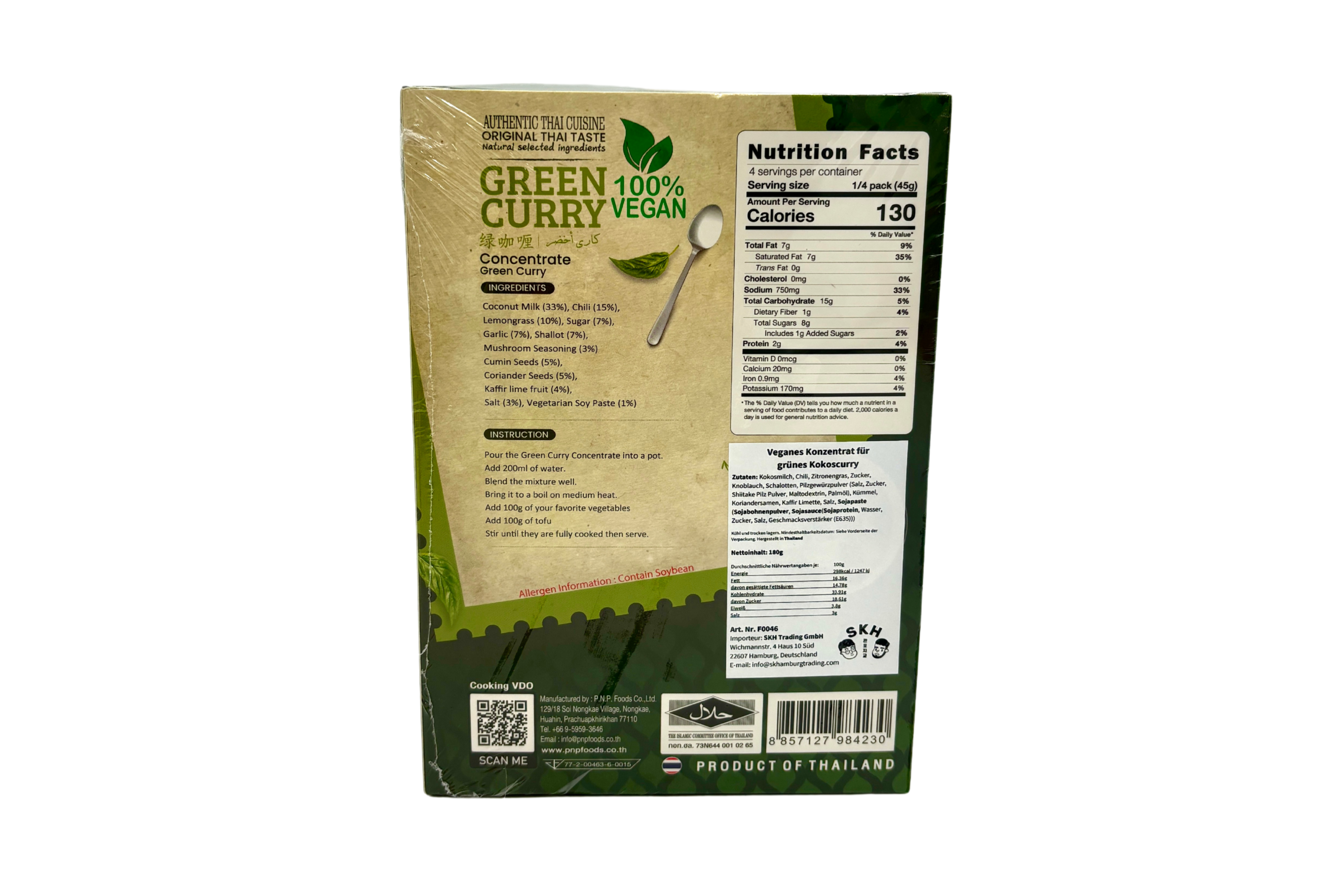 Kitchenthai Green Curry, VPE: 180g, VKE: 24x180g