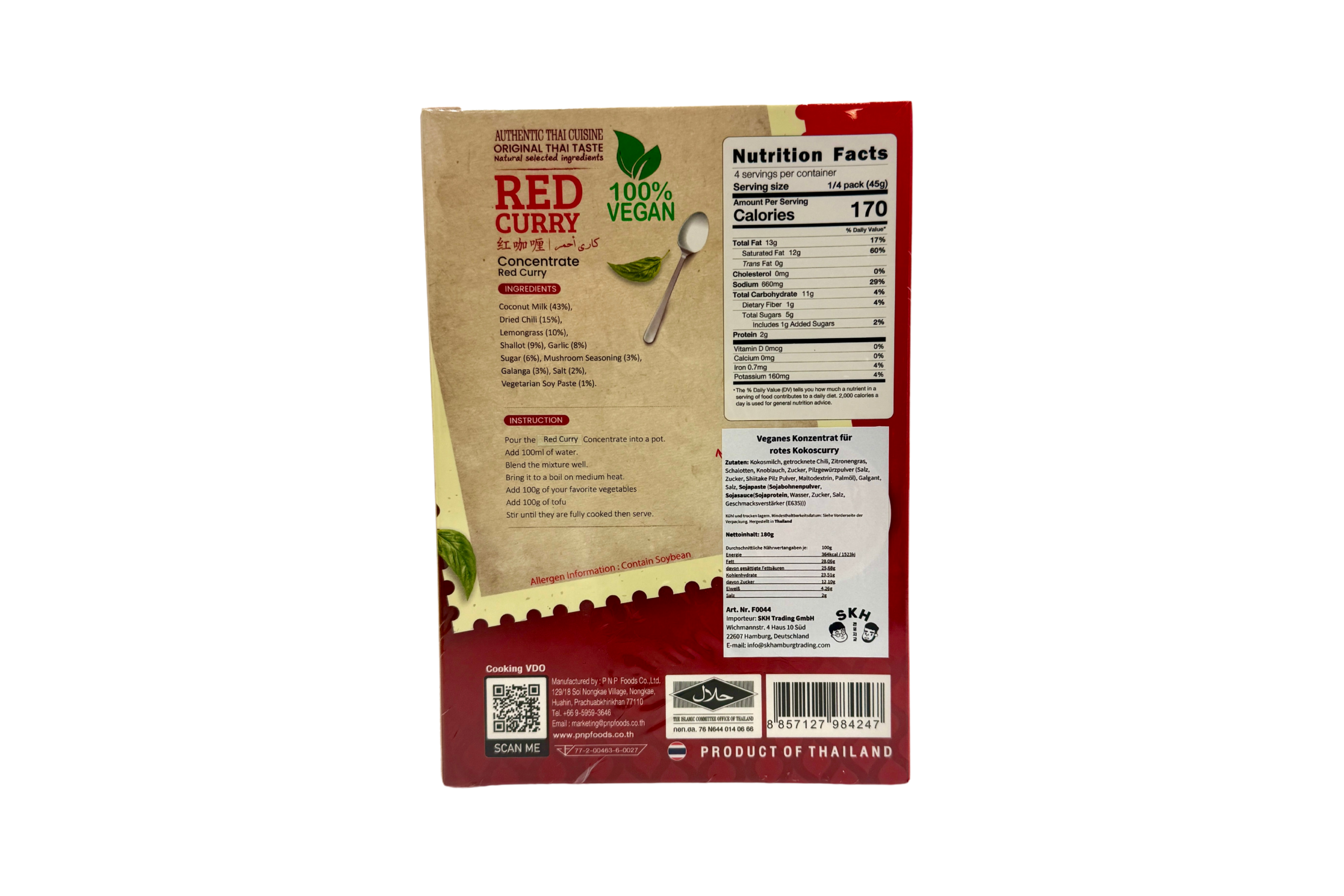 Kitchenthai Red Curry, VPE: 180g, VKE: 24x180g