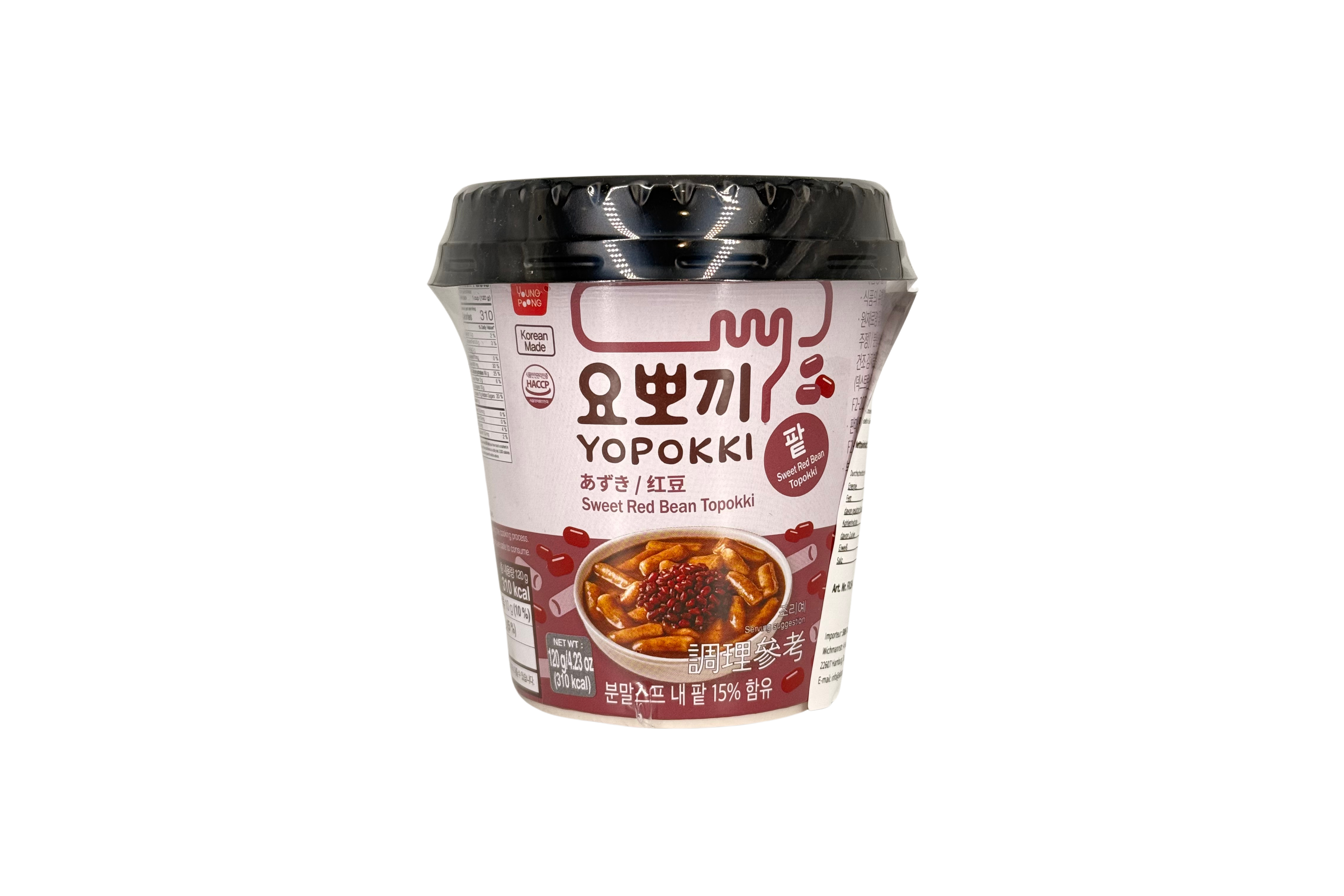 Youngpoong Yopokki süße rote Bohne Tteokbokki Cup, VPE: 120g, VKE: 30x120g