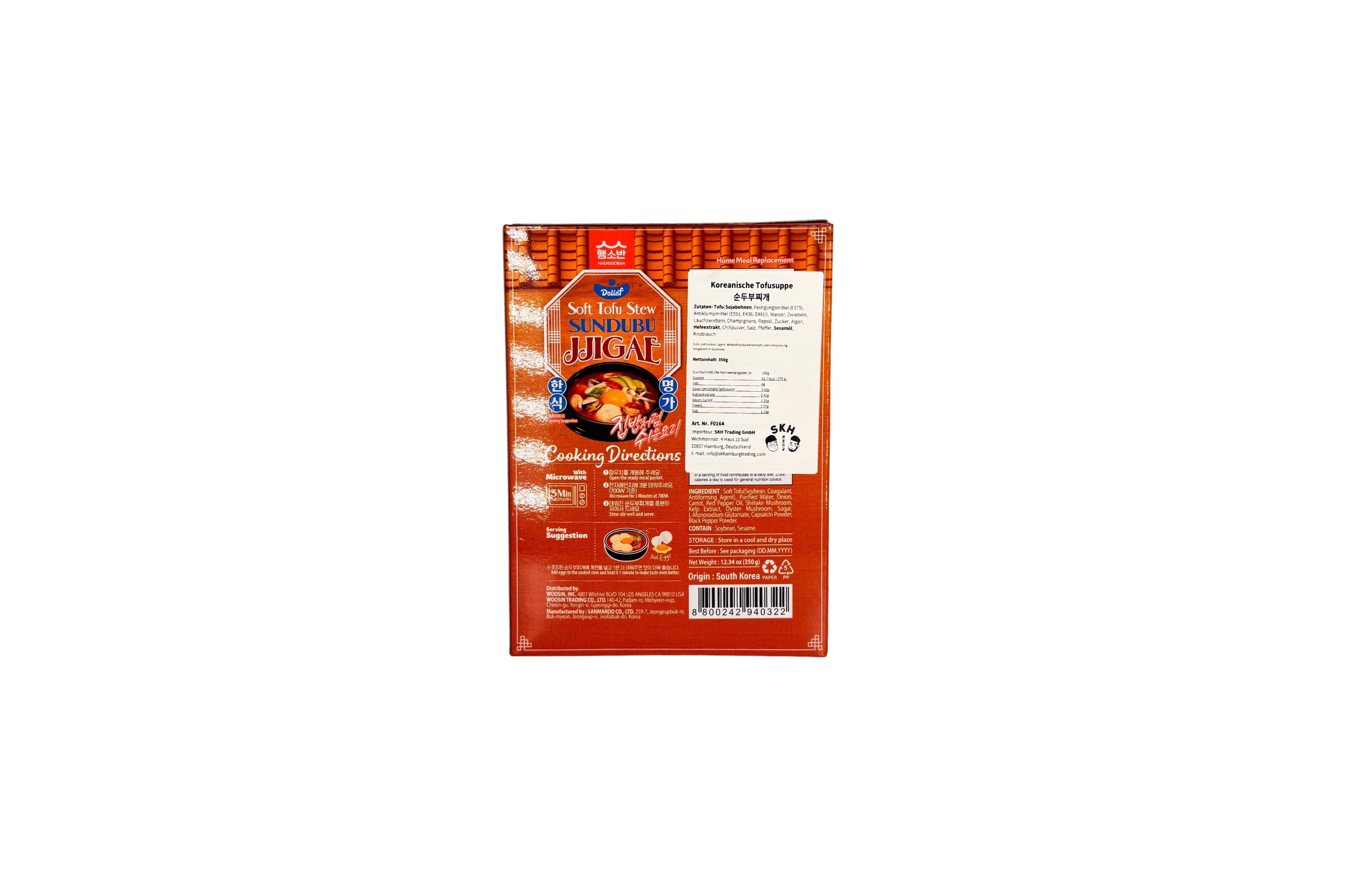 Delief Korean Style Soft Tofu Soup (Sundubu Jiggae), VPE: 350g, VKE: 12x350g