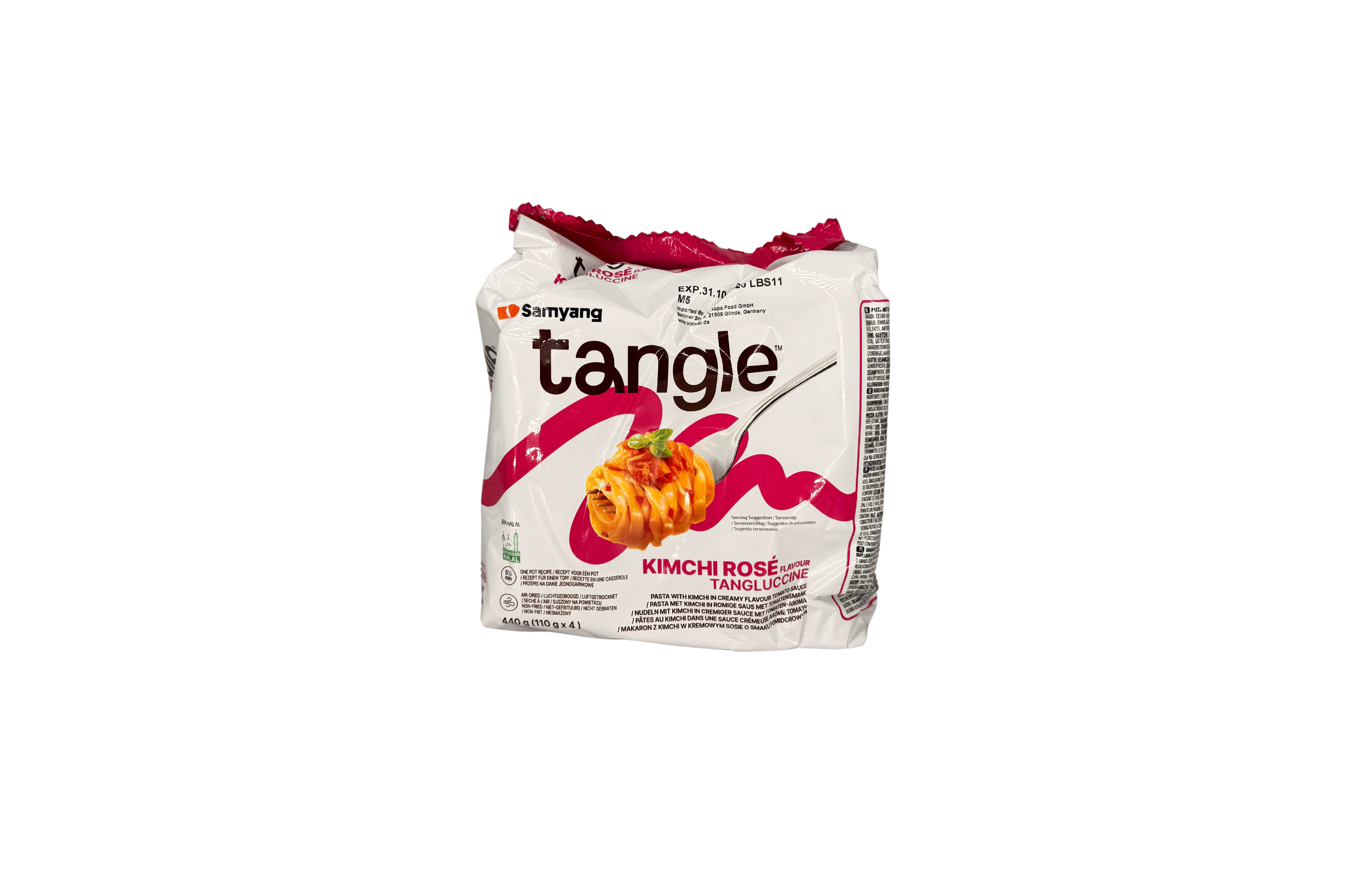 Samyang Tangle Kimchi Rosé Flavor Pasta, VPE: 440g (4x110g), VKE: 8x440g