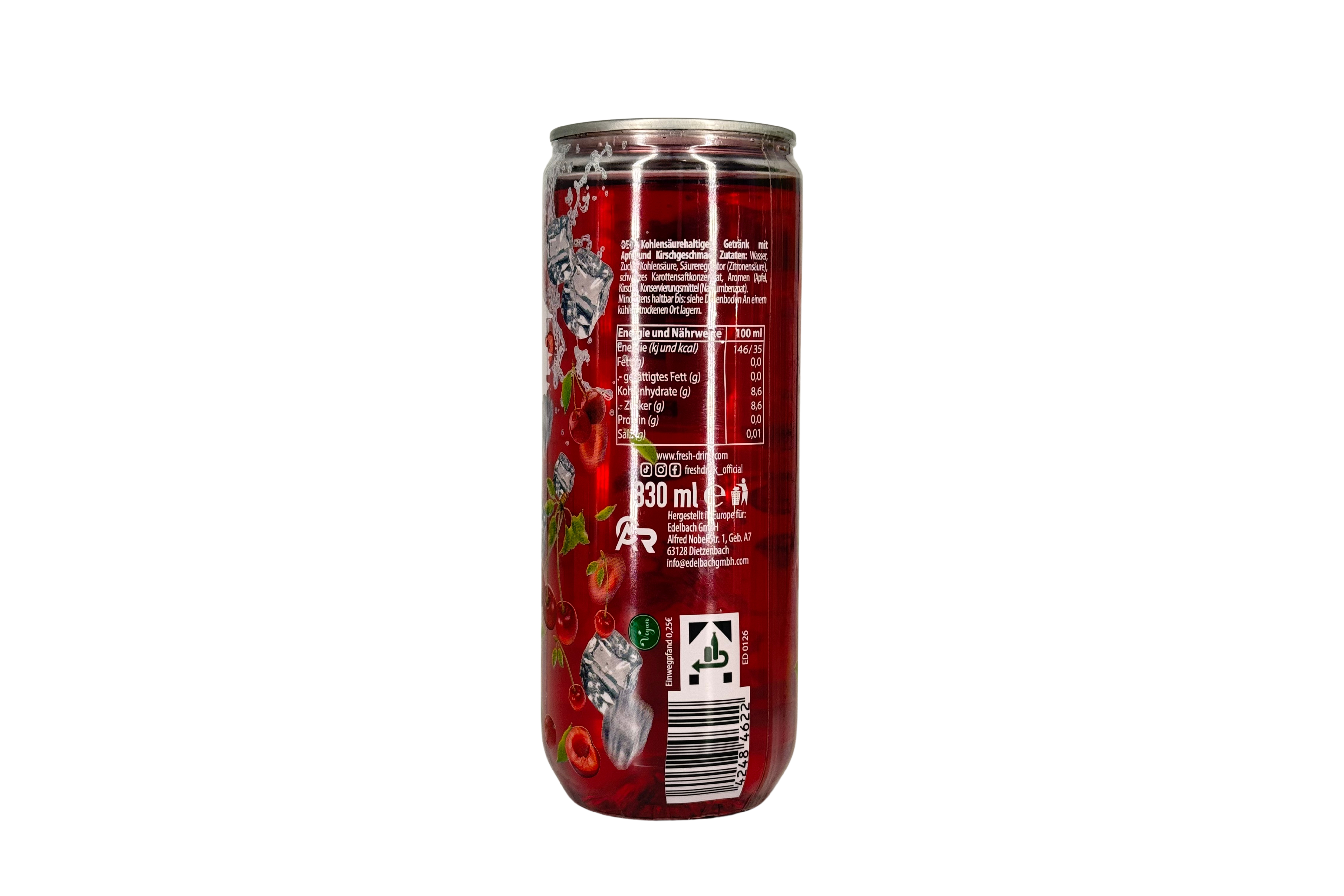 Fresh Drink Black Cherry Ice Asia Style, VPE: 330ml, VKE: 24x330ml
