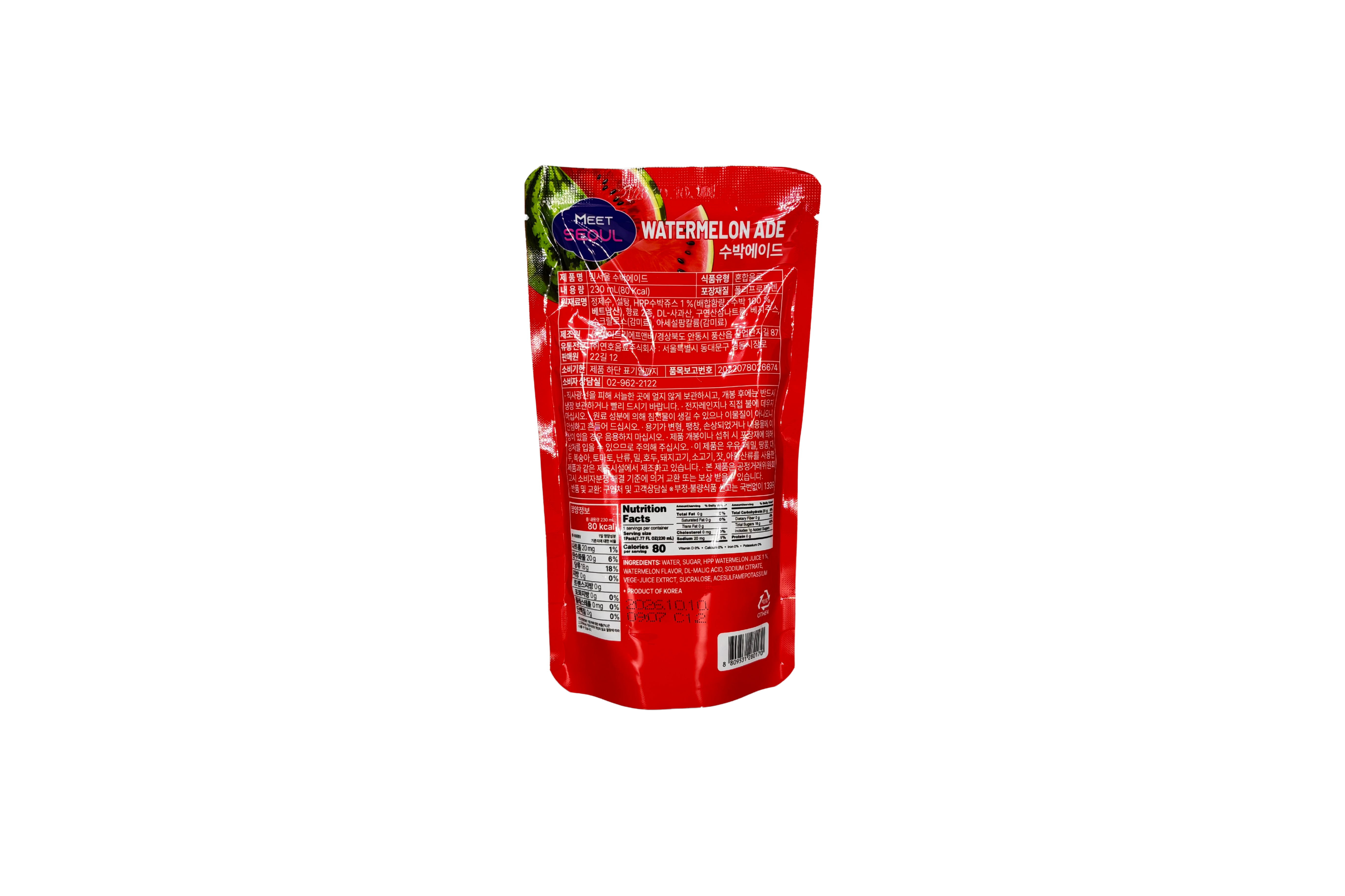 Meet Seoul Watermelon Ade, VPE: 230ml, VKE: 10x230ml