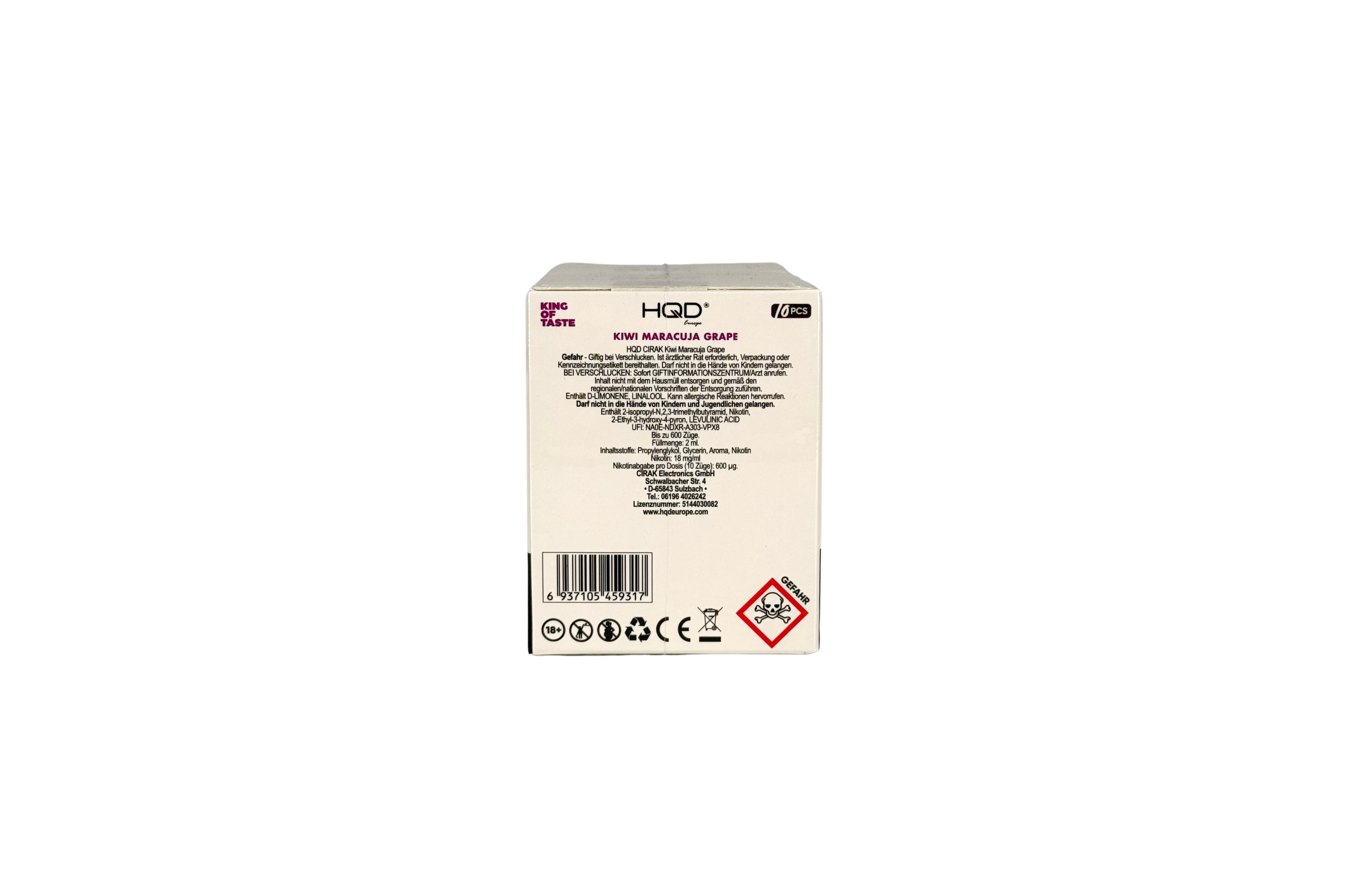 HQD Cirak Prefilled Pod Kiwi Maracuja Grape, VPE: 2 Stk. - 18mg/ml Nikotingehalt