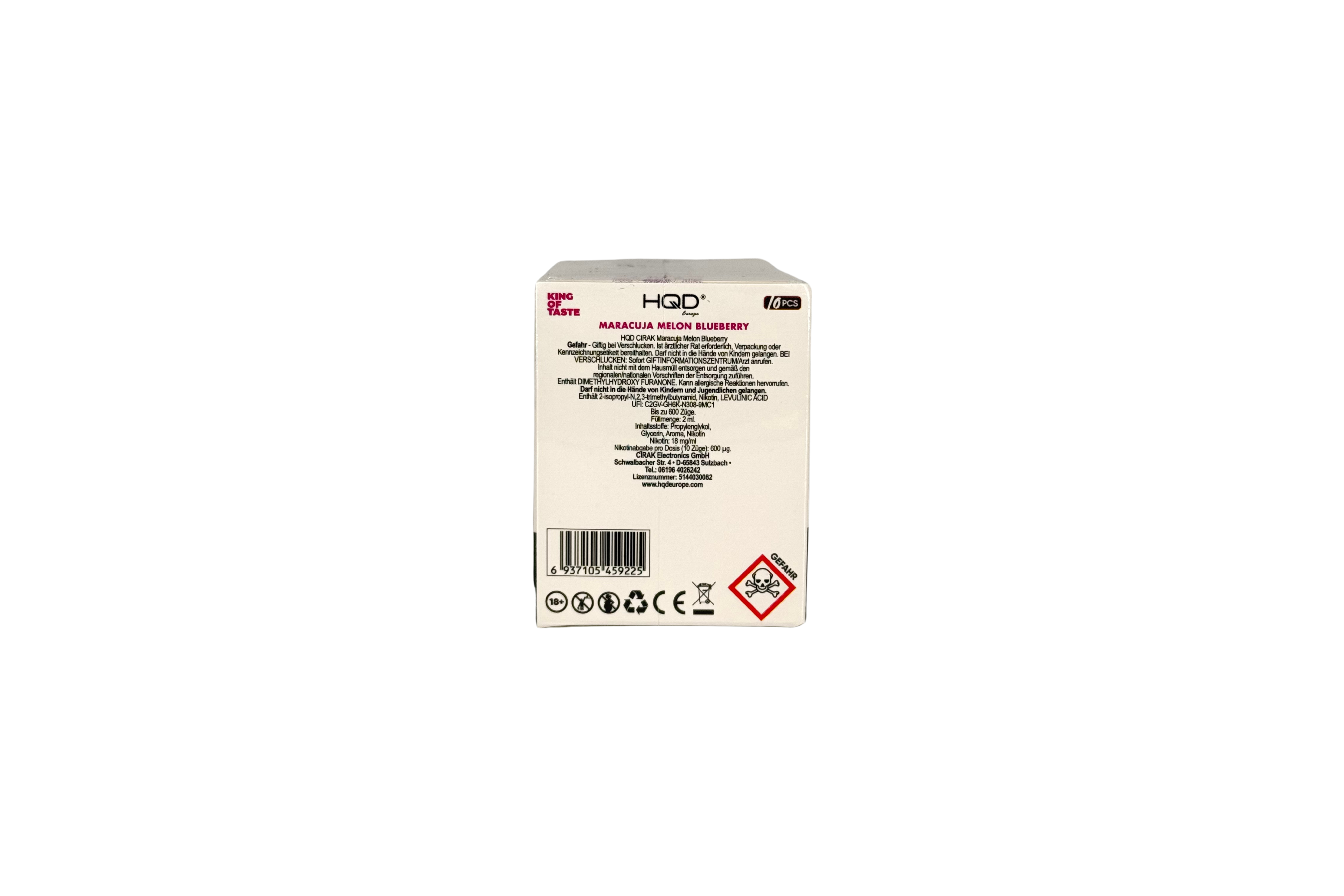 HQD Cirak Prefilled Pod Maracuja Melon Blueberry, VPE: 2 Stk. - 18mg/ml Nikotingehalt