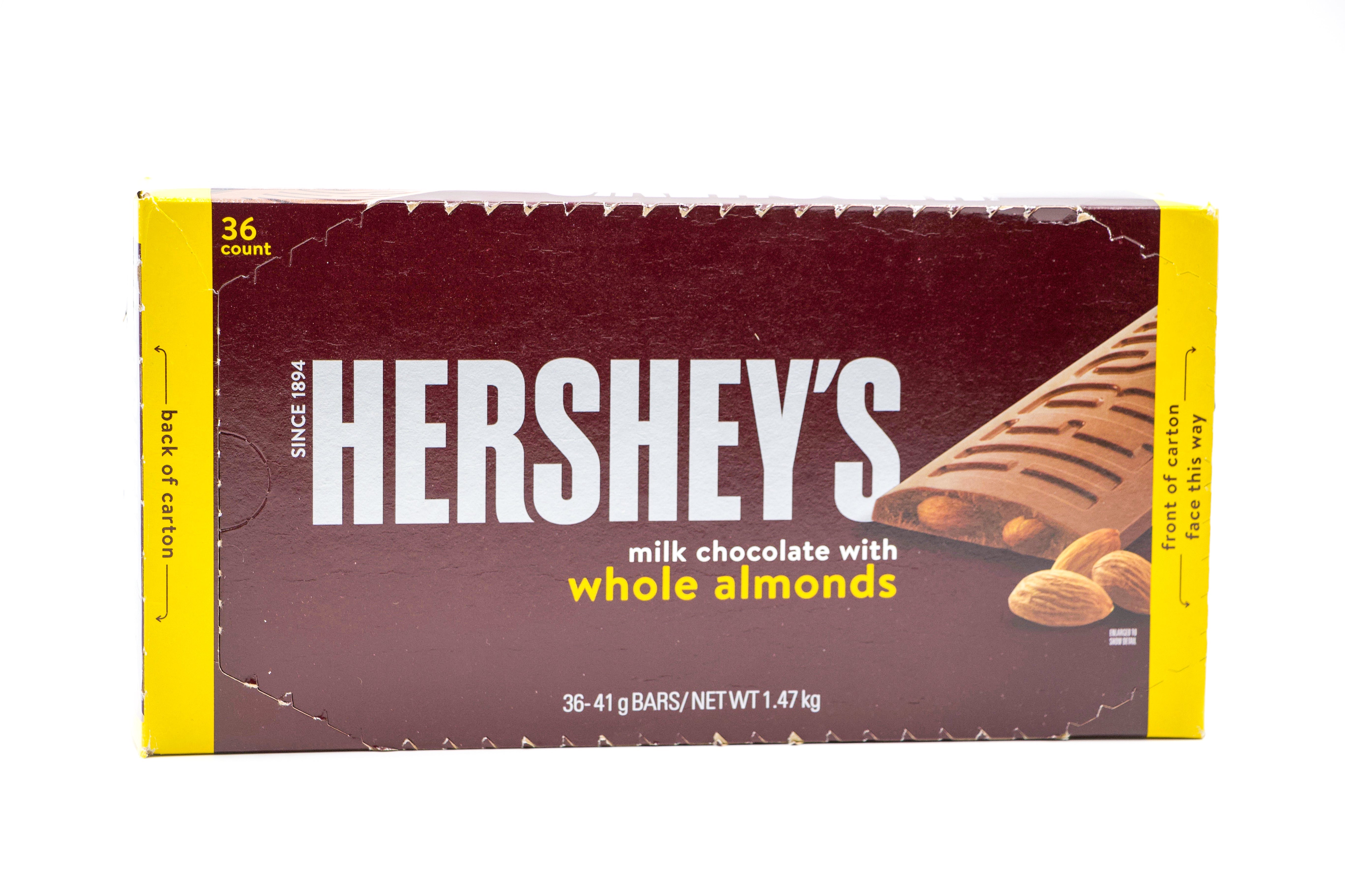 Hershey's Milk Chocolate with whole Almonds, VPE: 41g, VKE: 36x41g