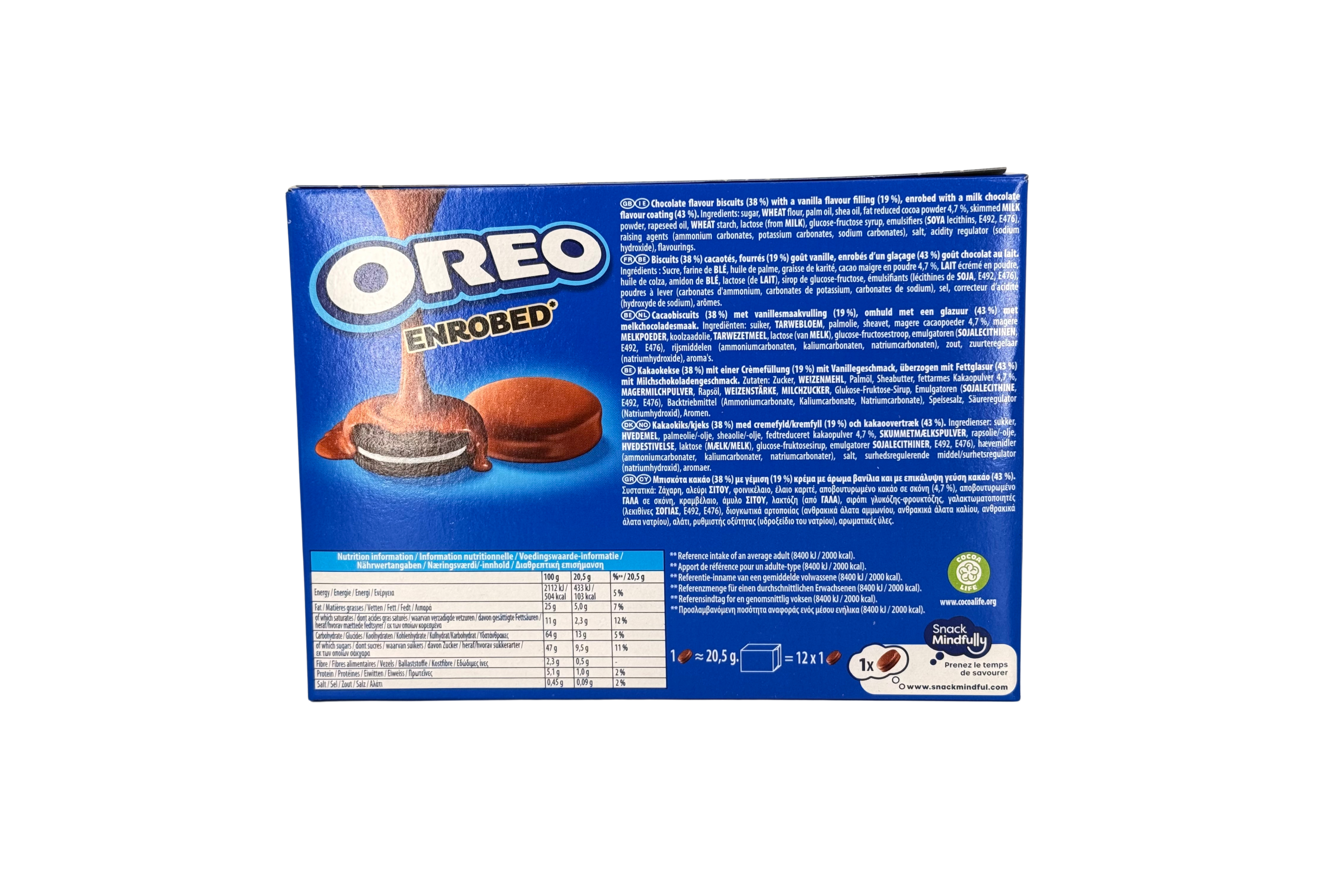 Oreo Cookies Enrobed Covered Milk Chocolate, VPE: 246g Packung, VKE: 10x246g