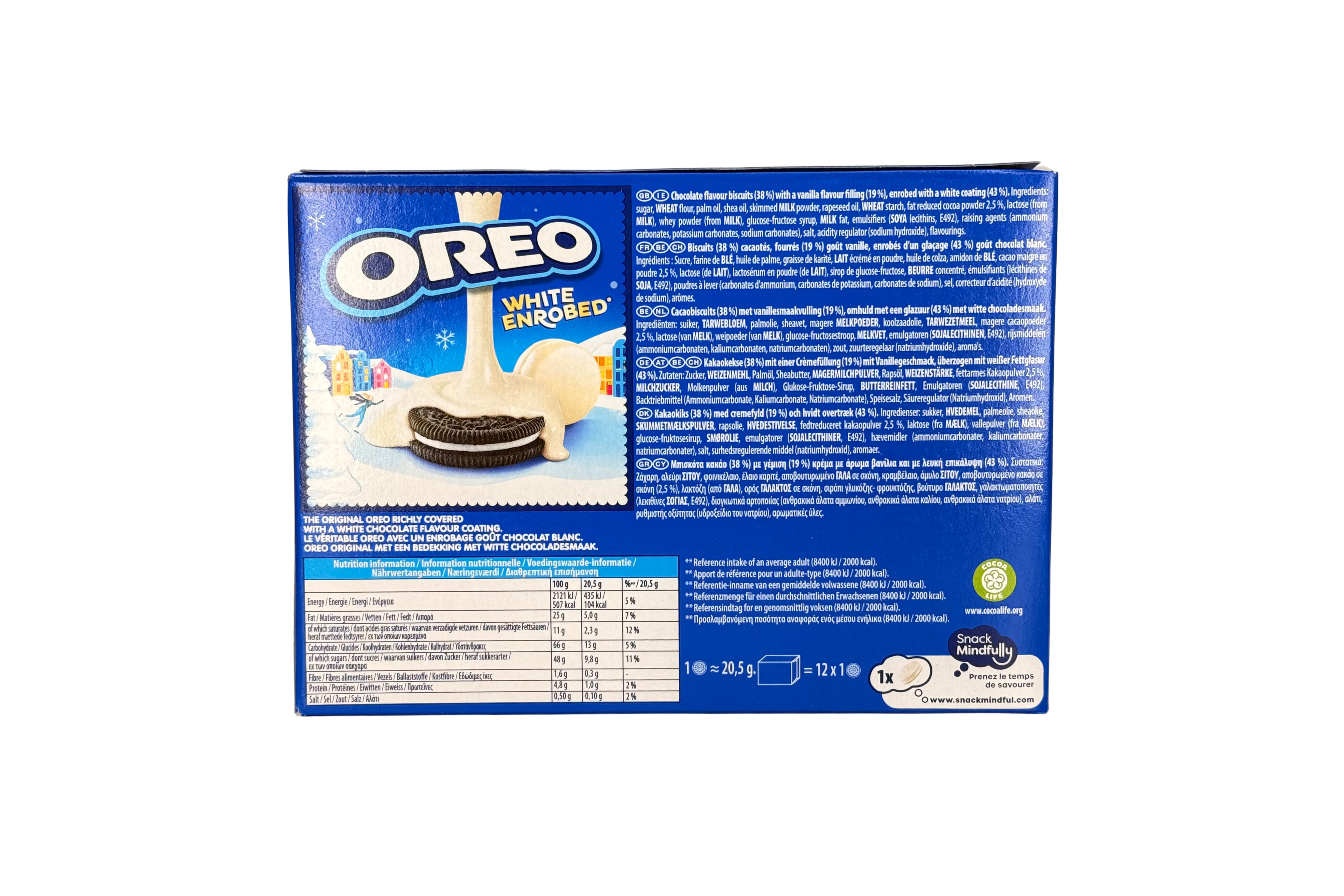Oreo Cookies Enrobed, Covered White Chocolate, VPE: 246g, VKE: 10x246g