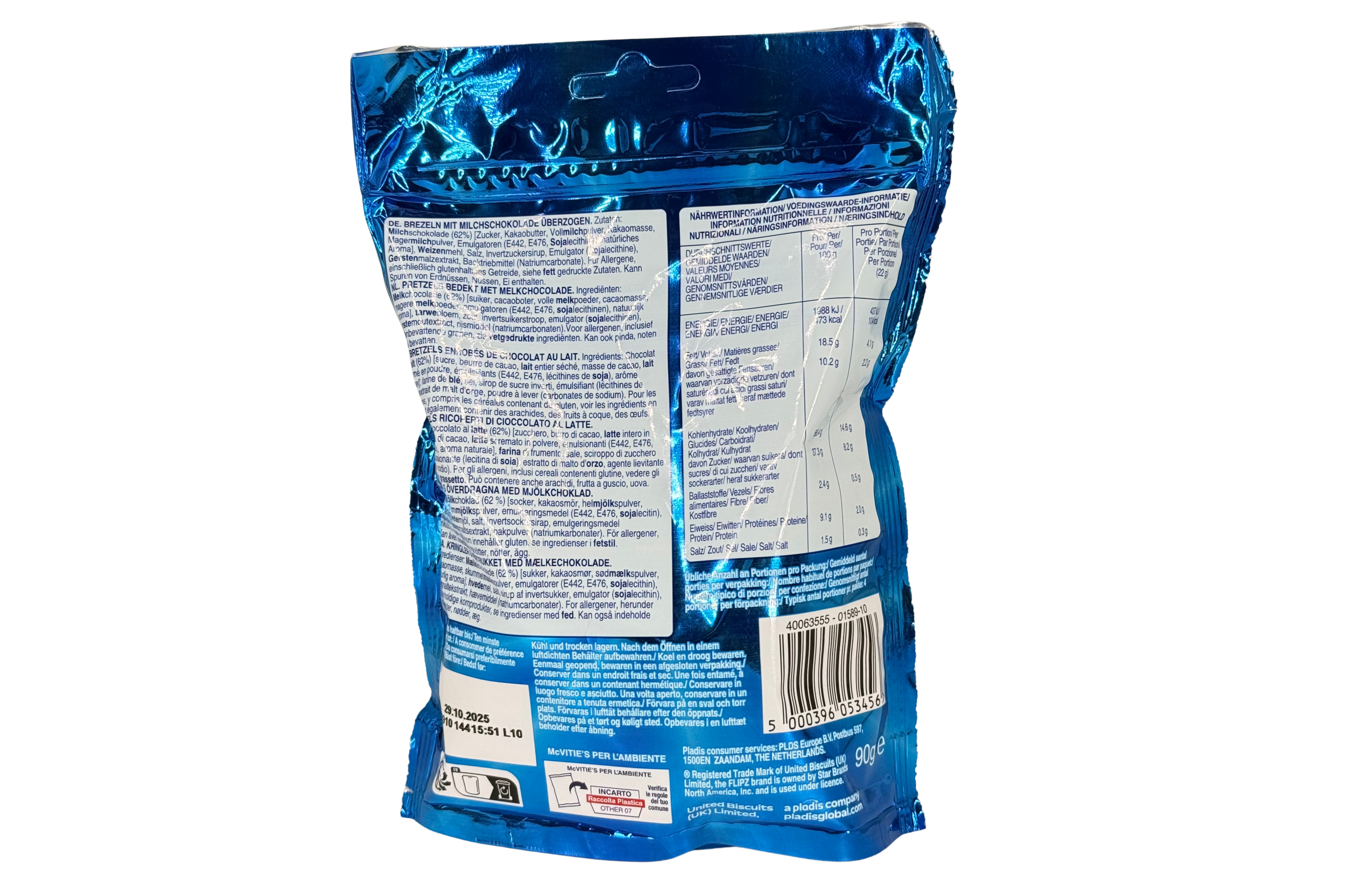 McVitie's Flipz, Milk Chocolate, VPE: 90g, VKE. 6x90g