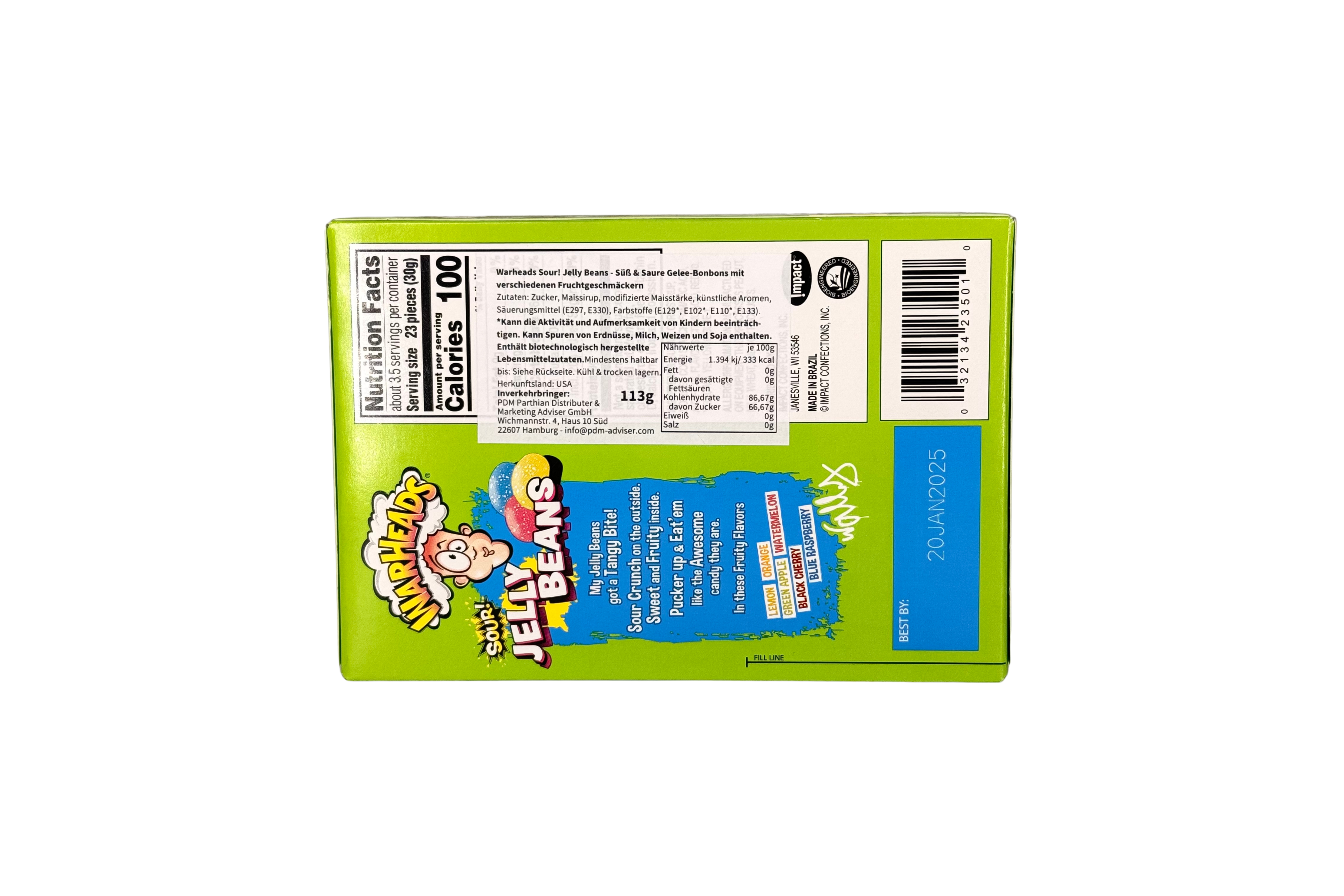 Warheads Sour Jelly Beans, VPE: 113g, VKE: 12x113g