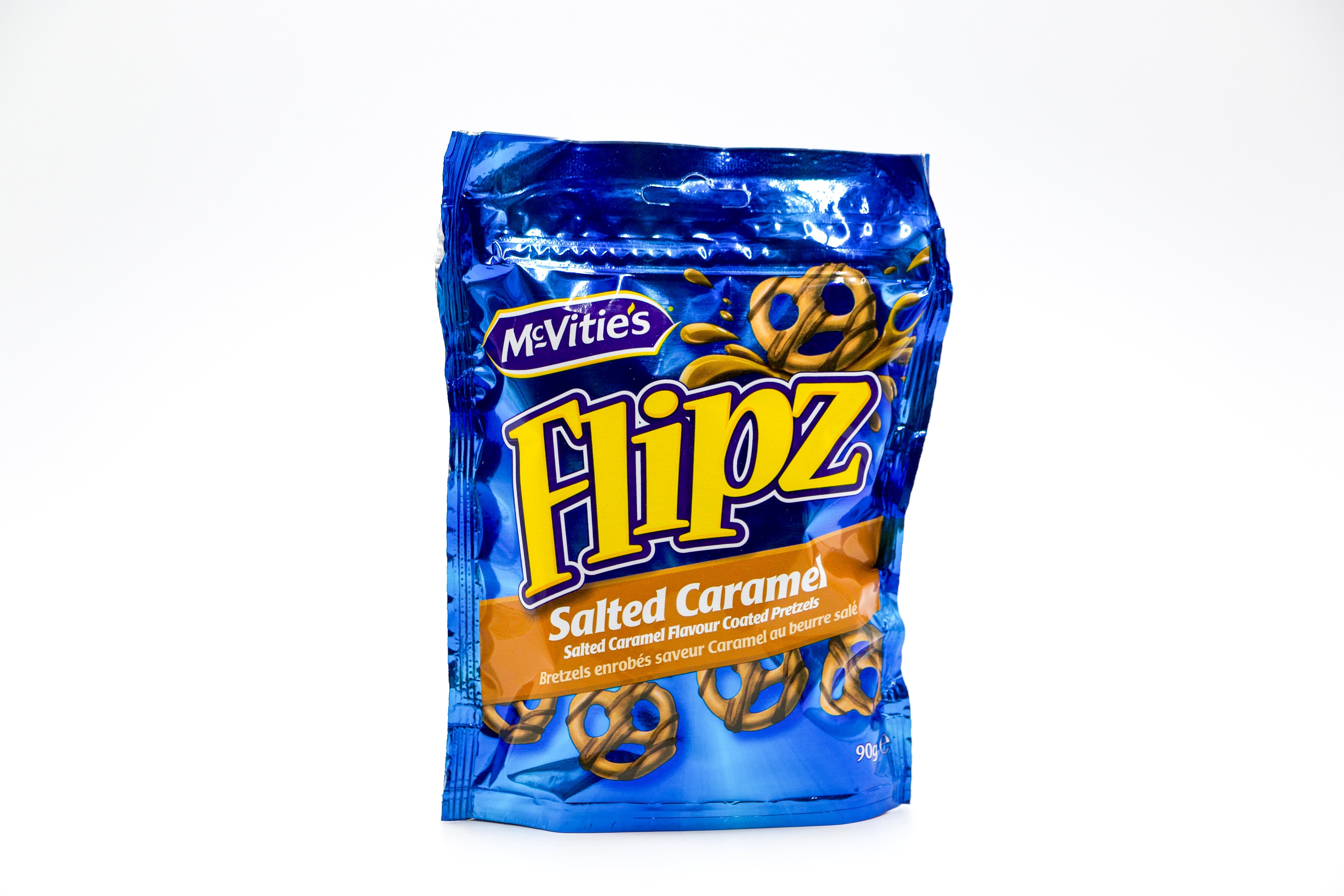MCVITIE'S Flipz Salted Caramel, VPE: 90g Beutel, VKE: 6x90g