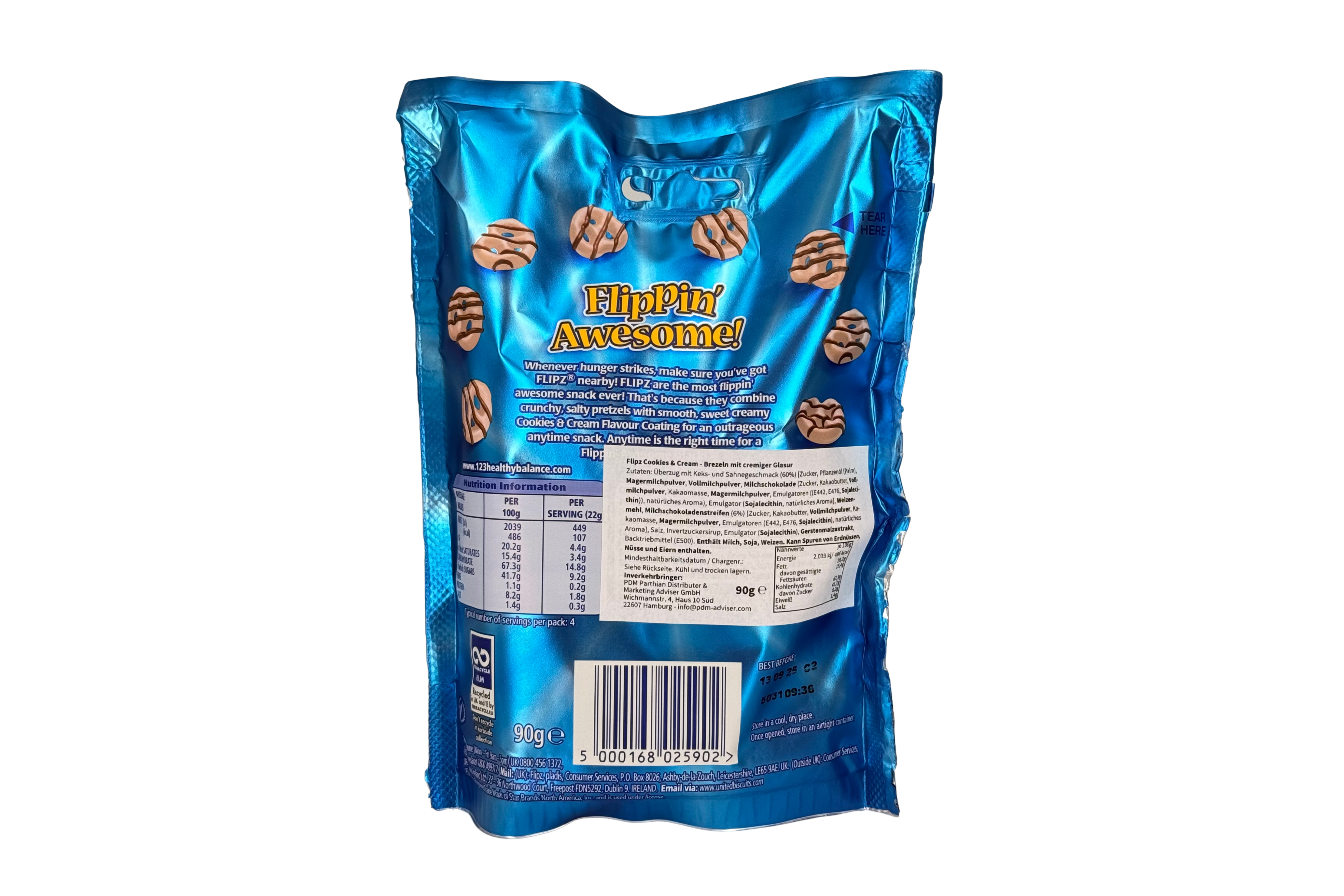 McVitie's Flipz Cookies & Creme, VPE: 90g, VKE: 6x90g