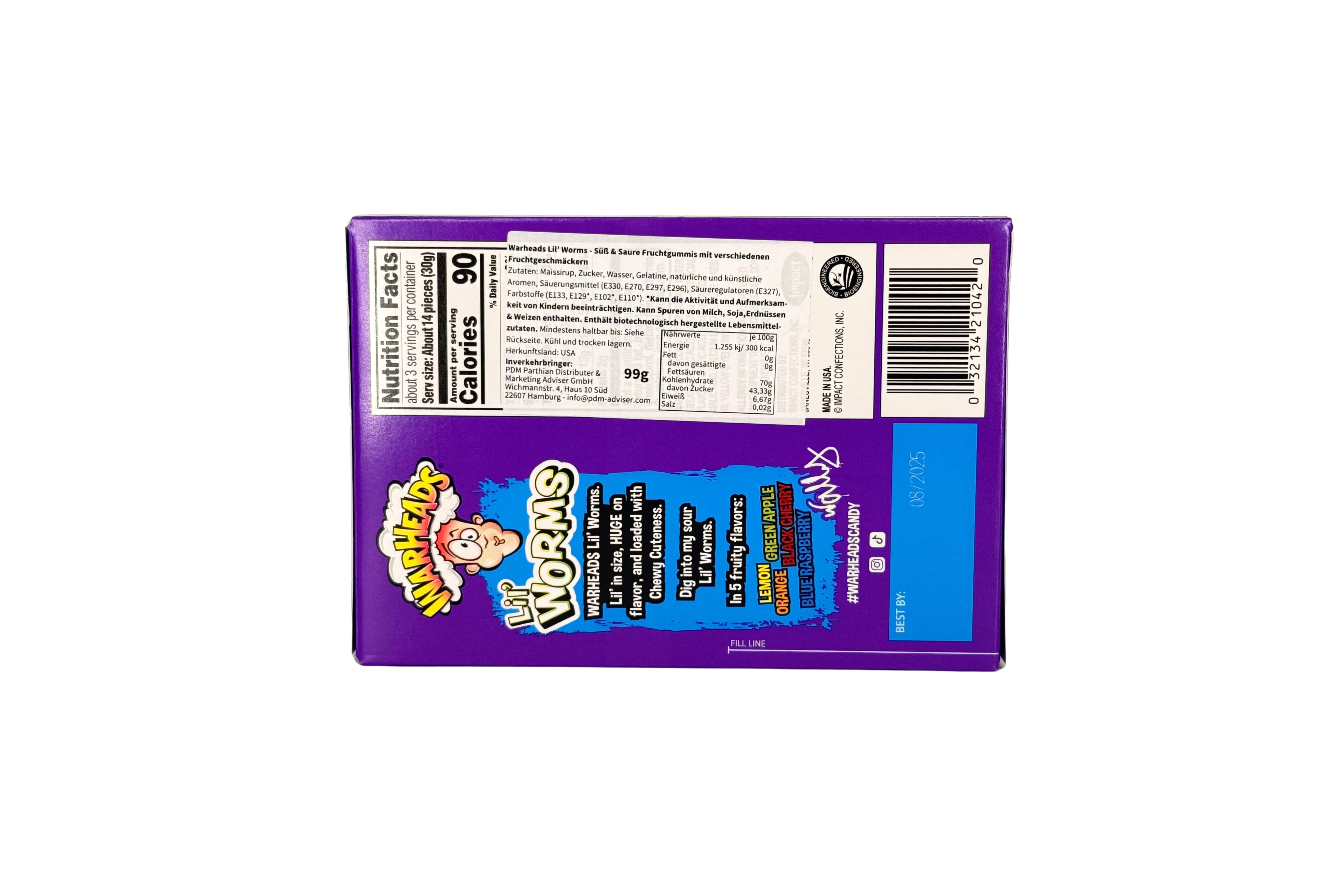 Warheads Lil Worms Theater Box VPE: 99g, VKE: 12x99g