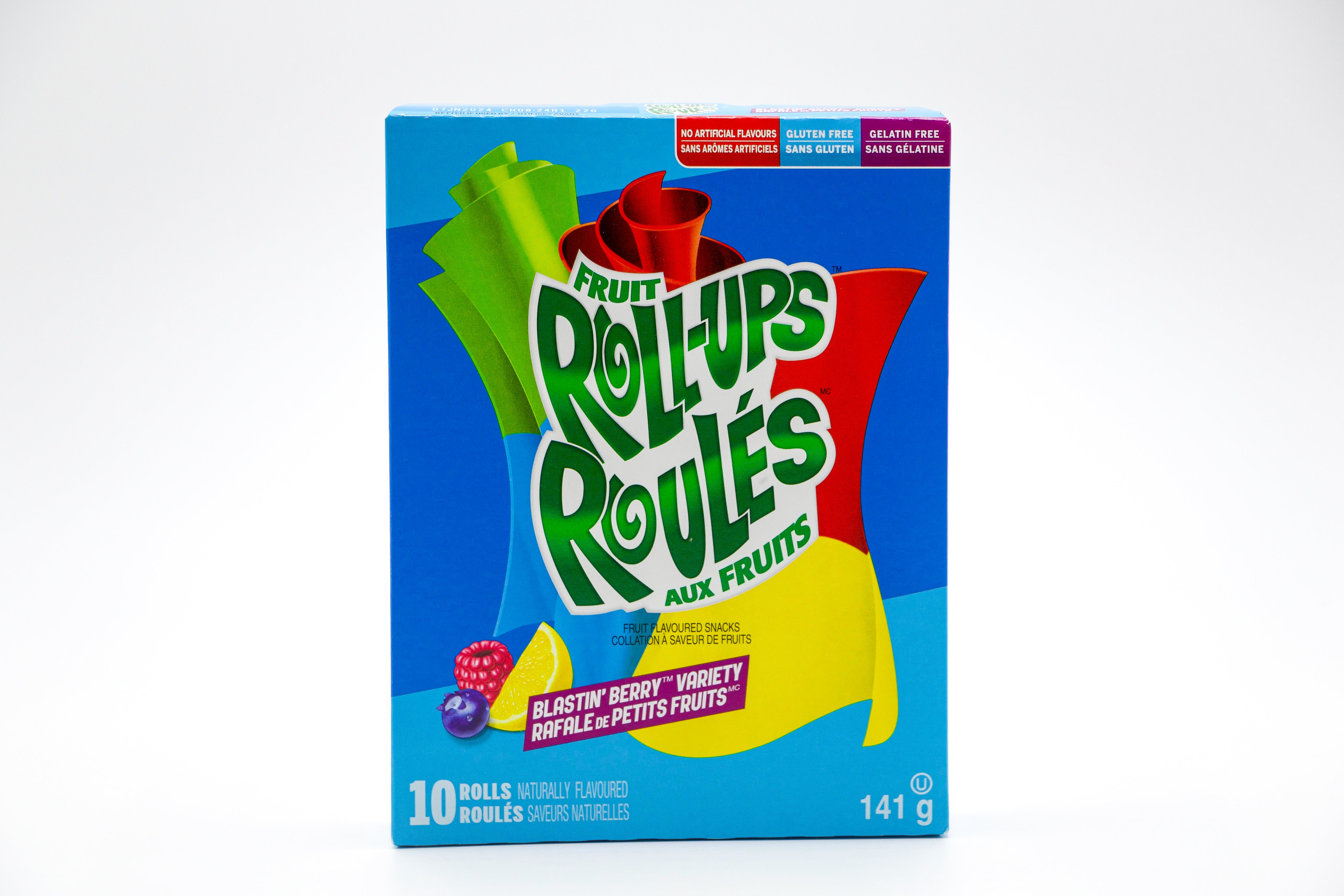 Betty Crocker Fruit Roll-Ups Blastin Berry 10-Pack, VPE: 10x14g Stück, VKE: 10x141g