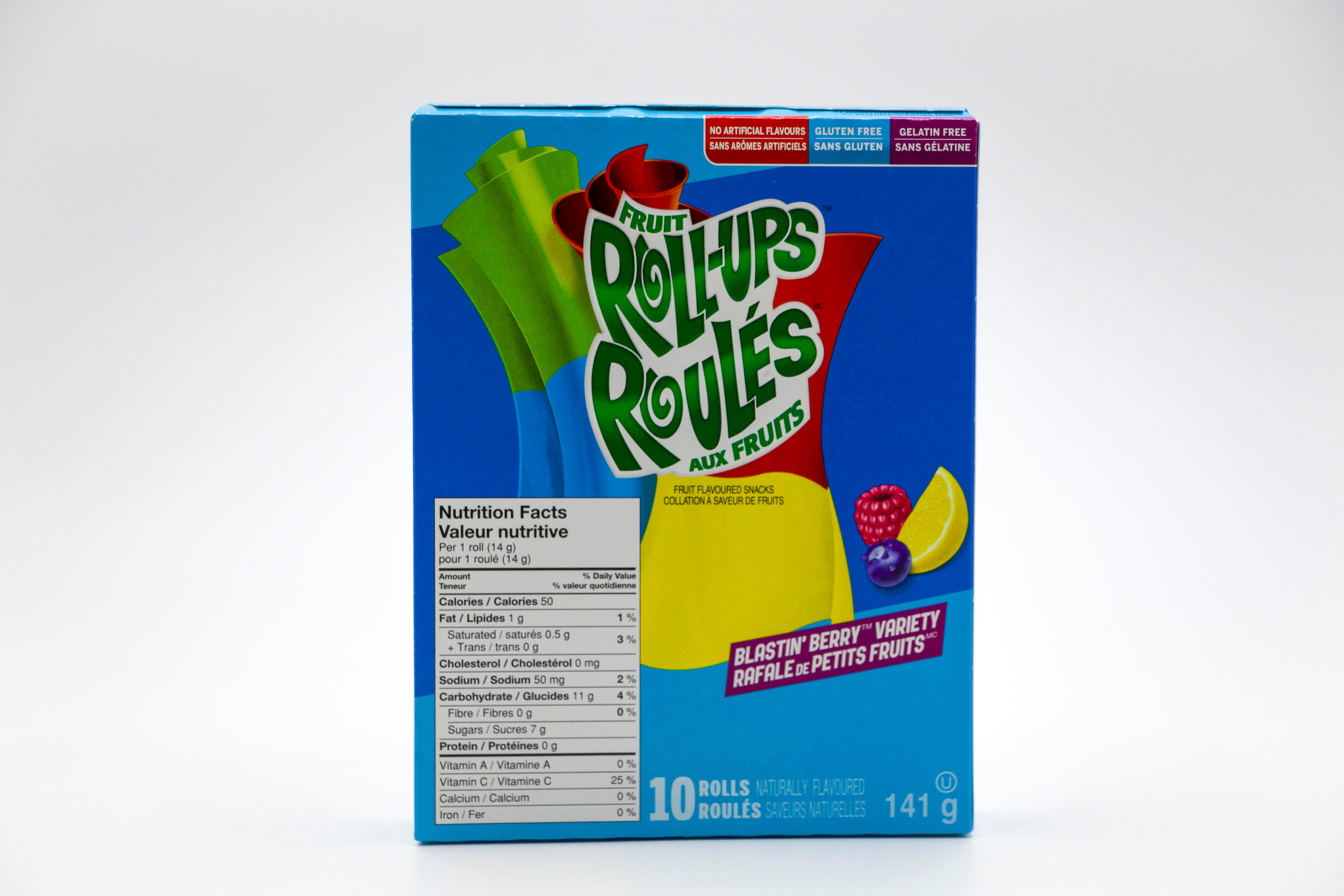 Betty Crocker Fruit Roll-Ups Blastin Berry 10-Pack, VPE: 10x14g Stück, VKE: 10x141g