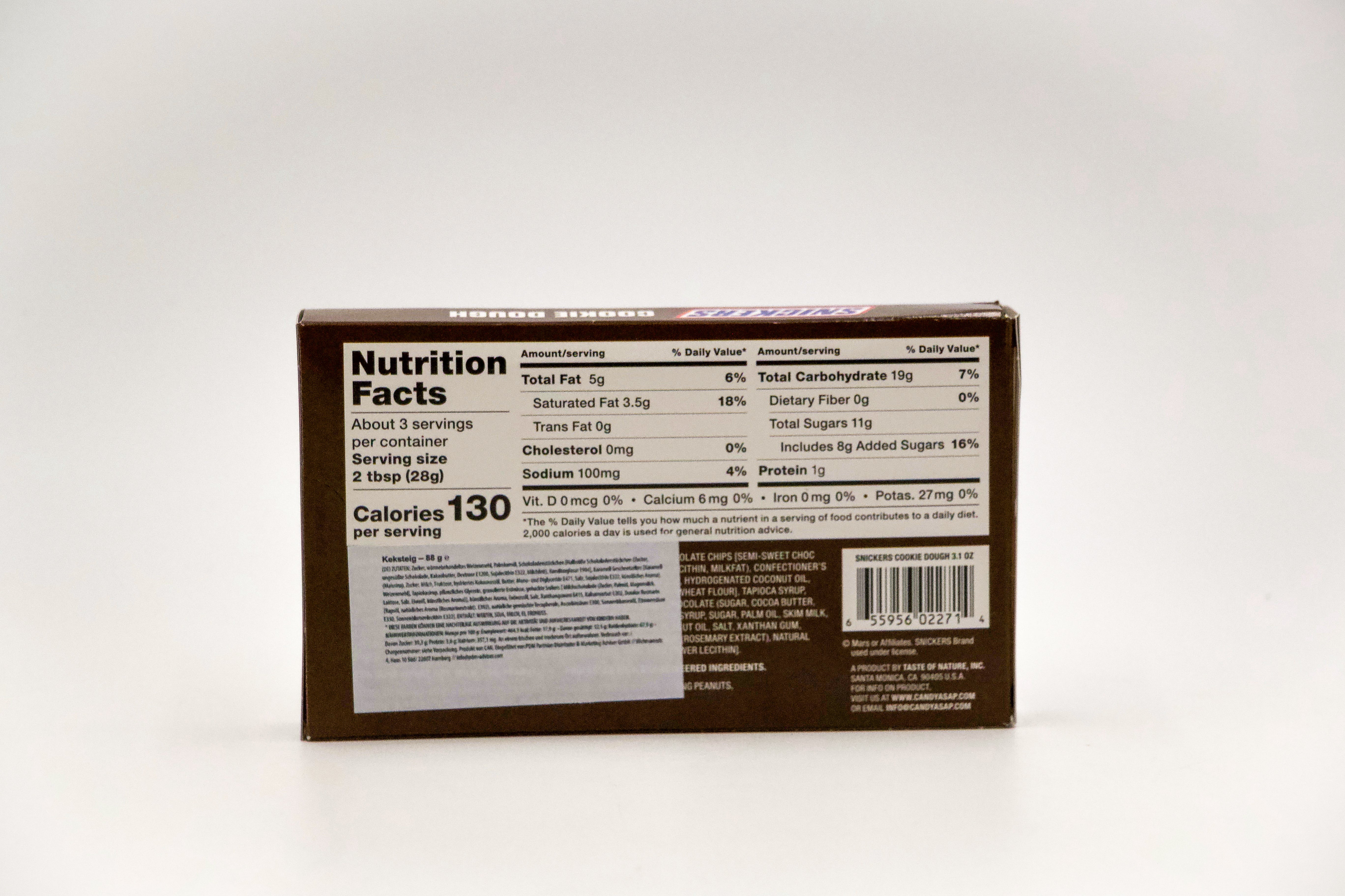 Taste Of Nature Snickers Cookie Dough, VPE: 88g, VKE: 12x88g