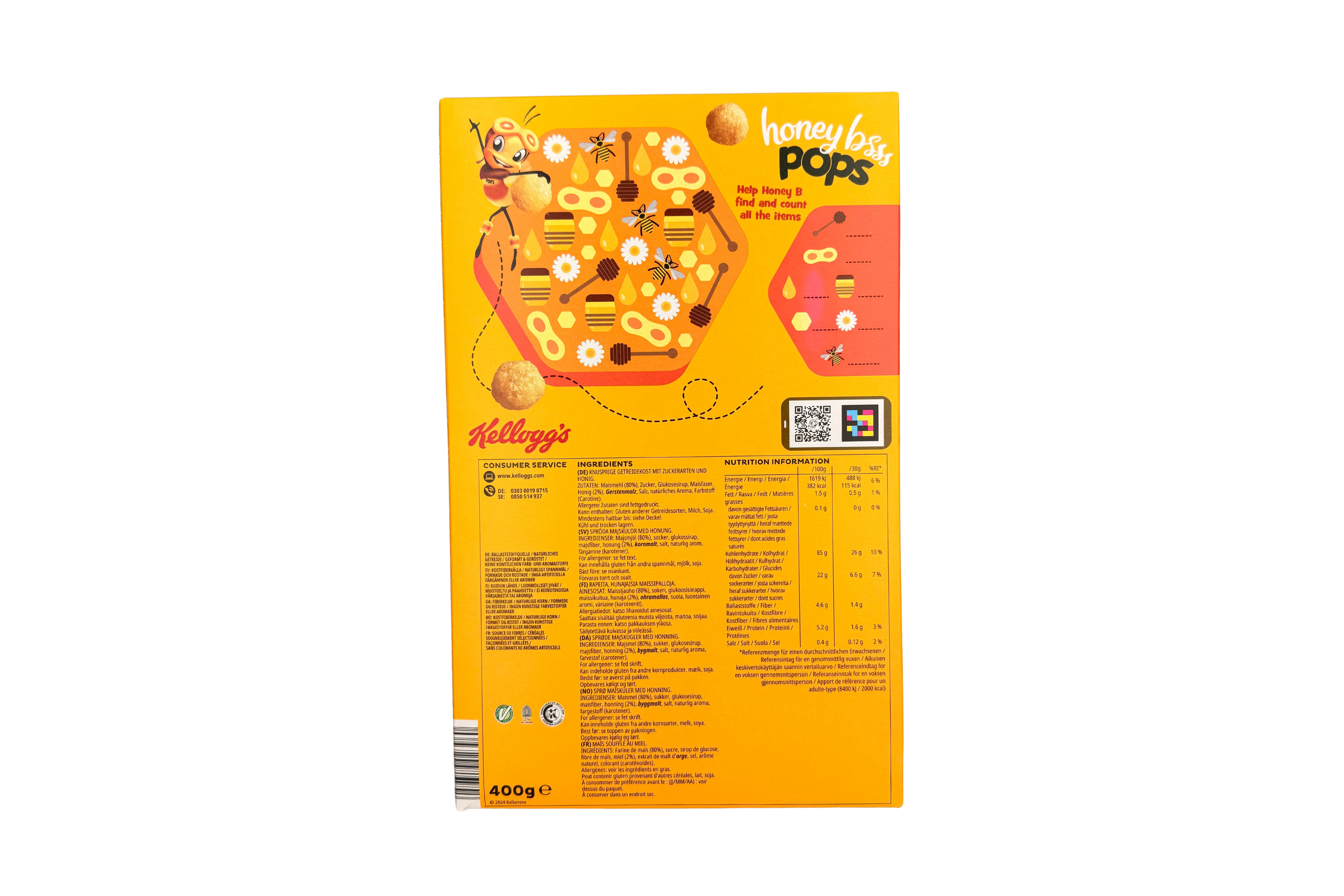 Kellogg's Honey Bsss Pops, VPE: 400g, VKE: 12x400g