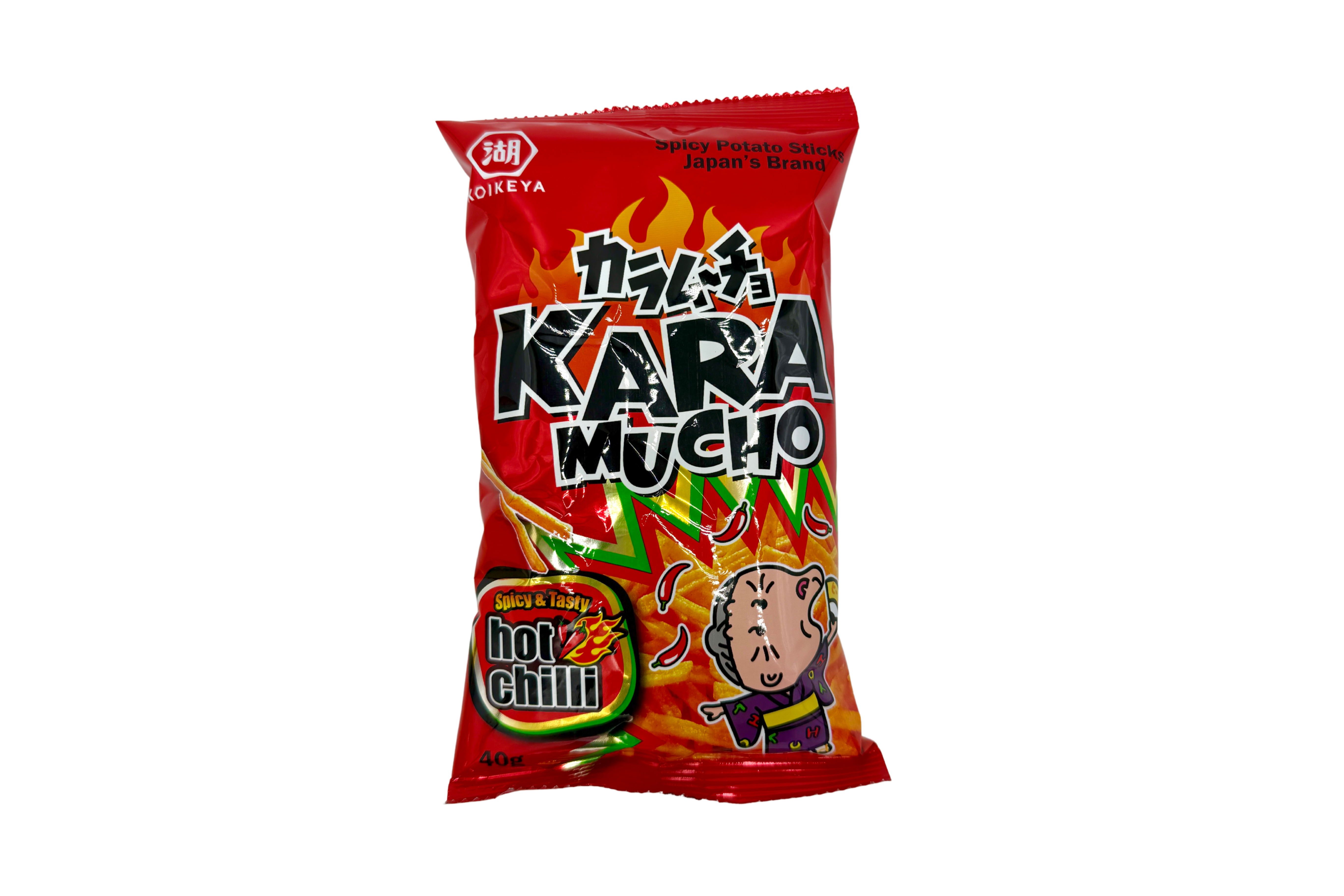 Koike-Ya Karamucho Kartoffelsticks mit Hot Chilli Geschmack, VPE: 40g, VKE: 18x40g