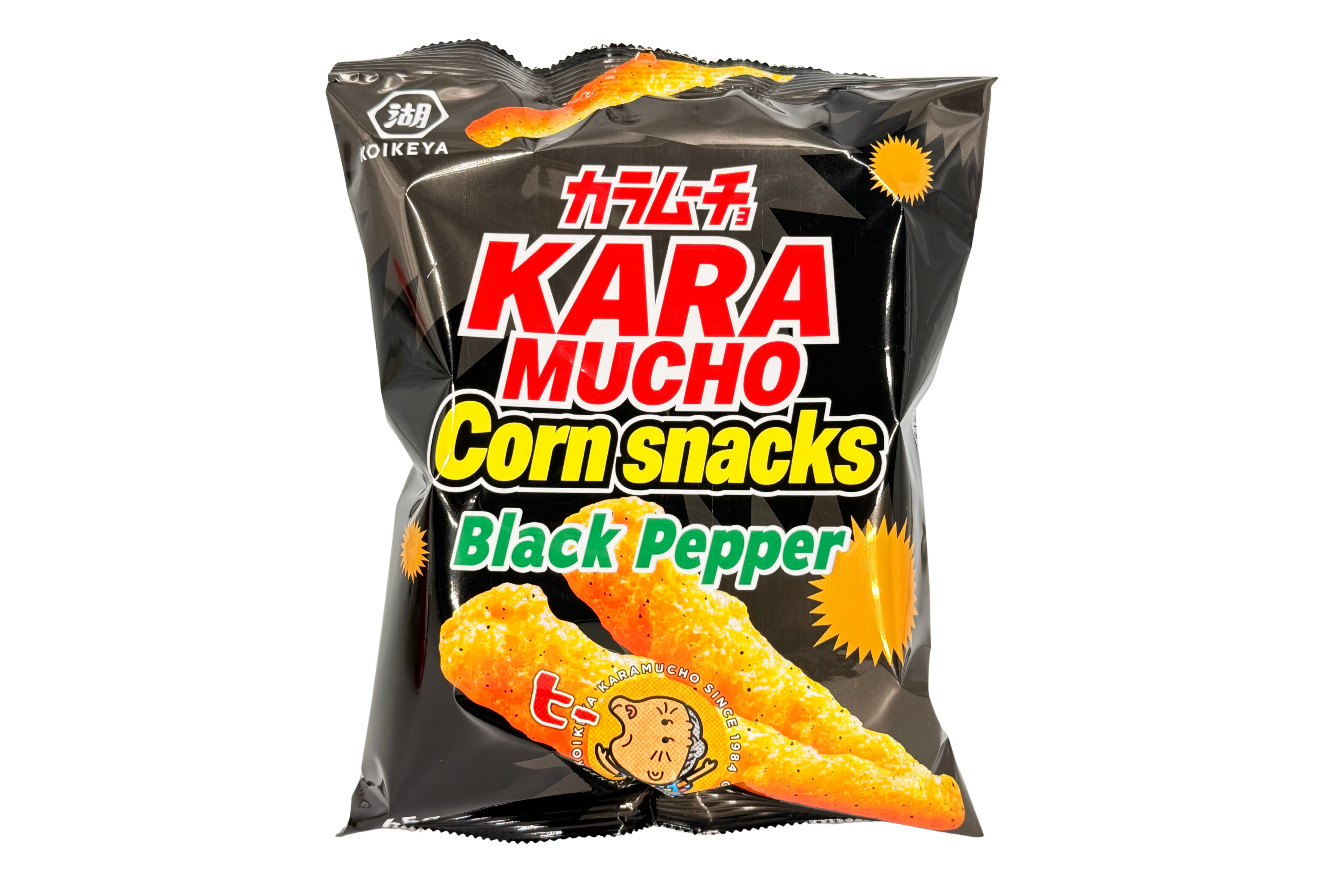 Koike-Ya Karamucho Maischips mit Black Pepper Geschmack, VPE: 65g, VKE: 12x65g
