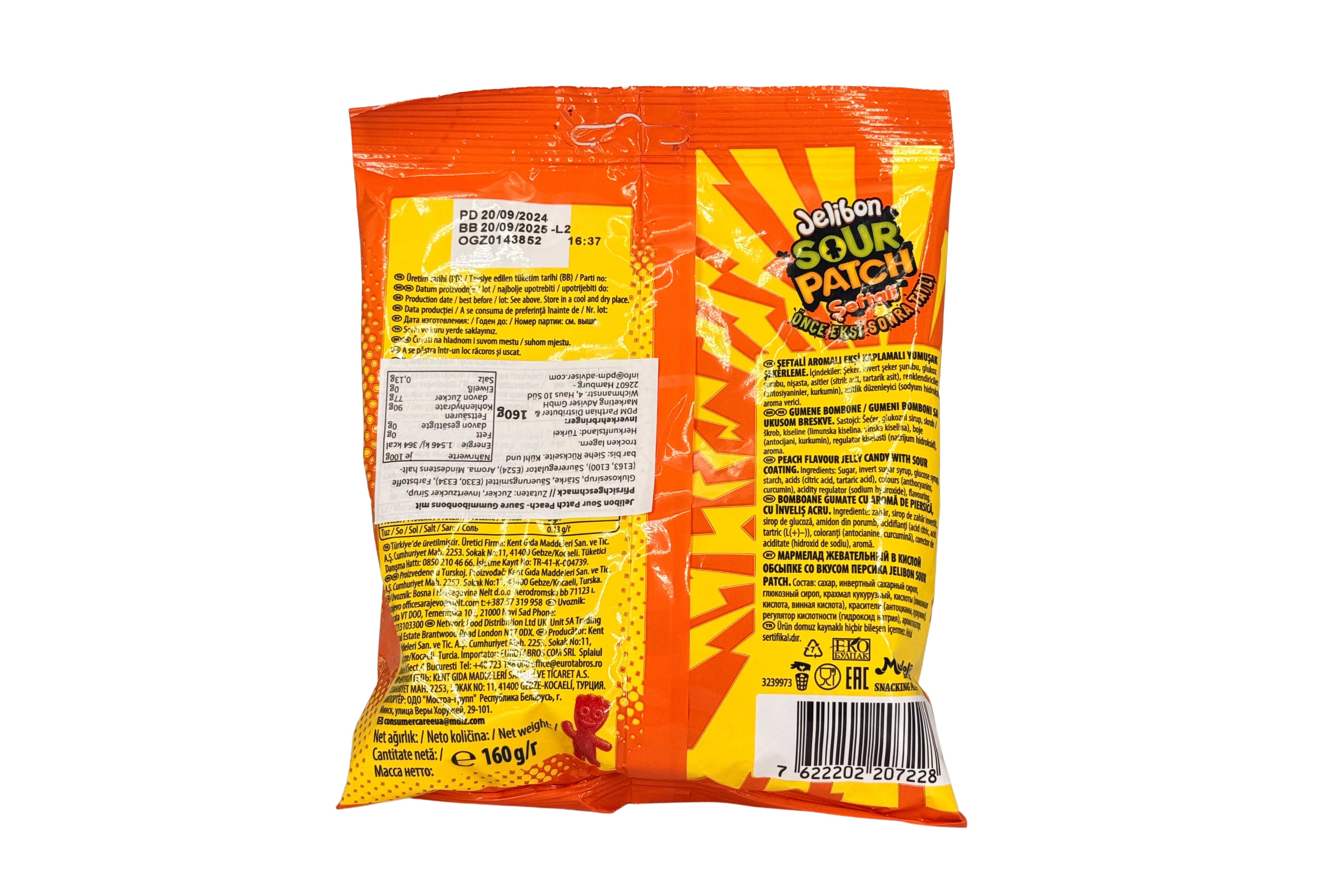 Jelibon Sour Patch Pfirsich, VPE: 160g, VKE. 10x160g