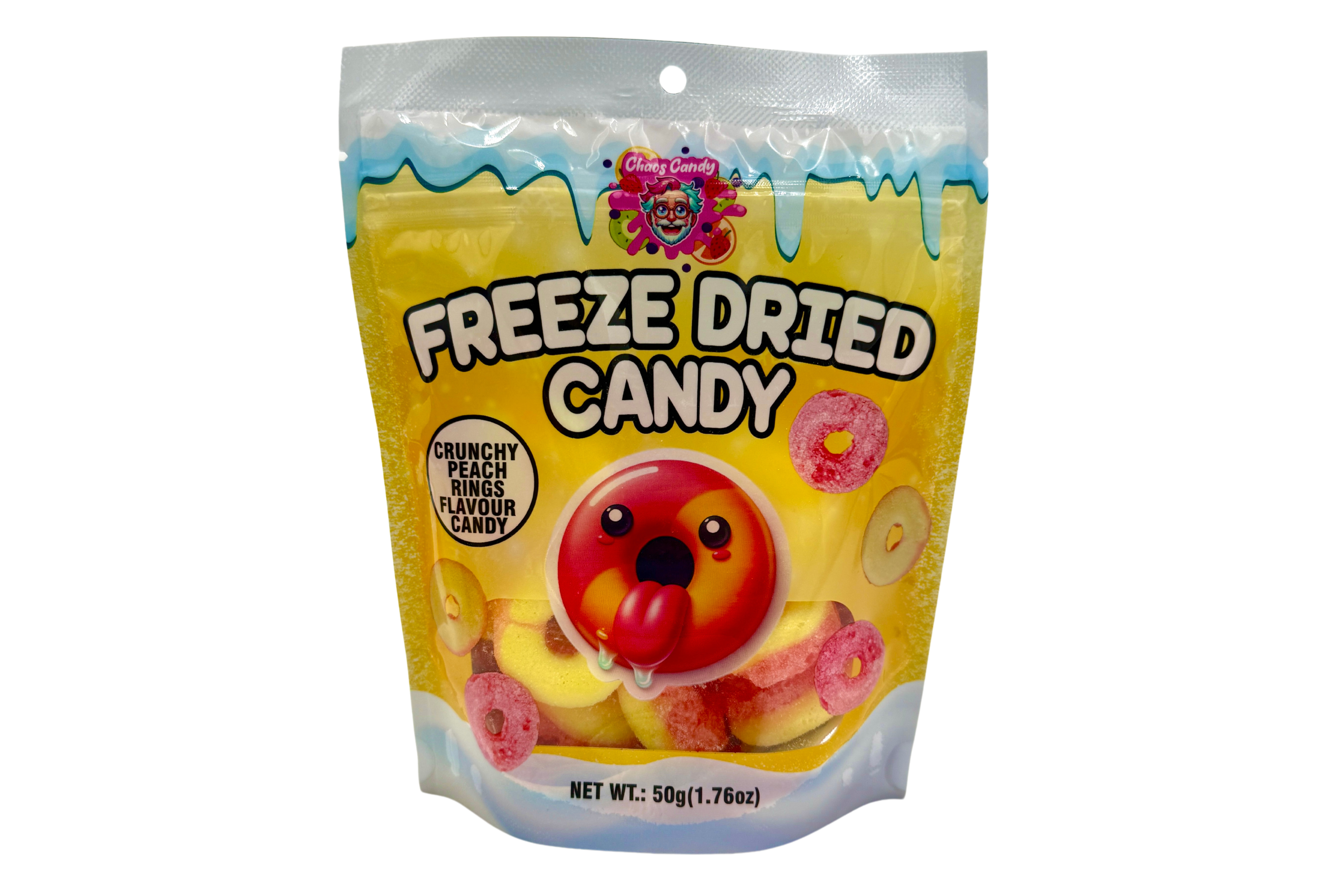 Chaos Candy Freeze Dried Crunchy Peach Rings, VPE: 50g, VKE: 24x50g