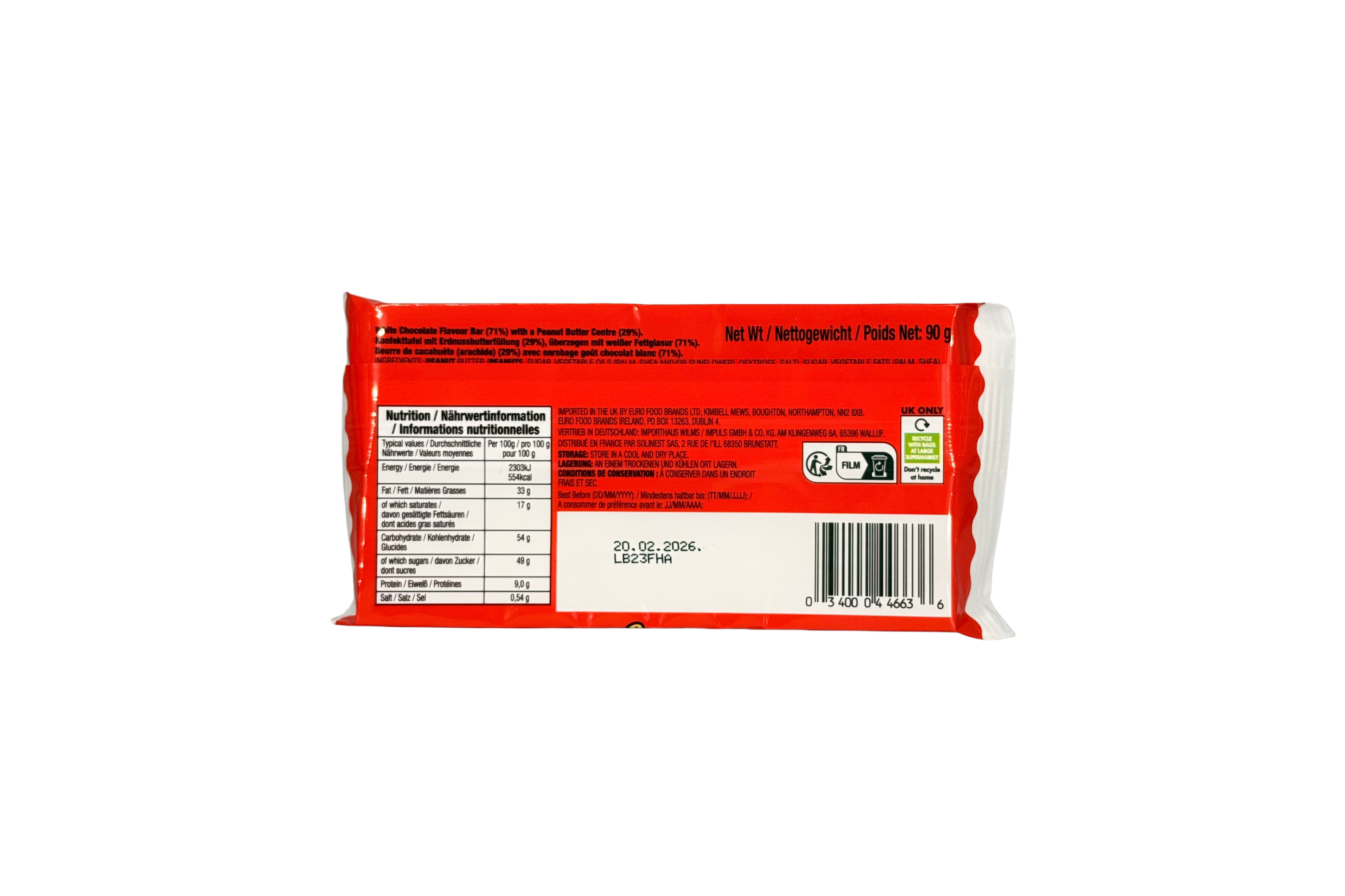Reese´s Peanut Butter Bar White Chocolate, VPE: 90g, VKE: 16x90g