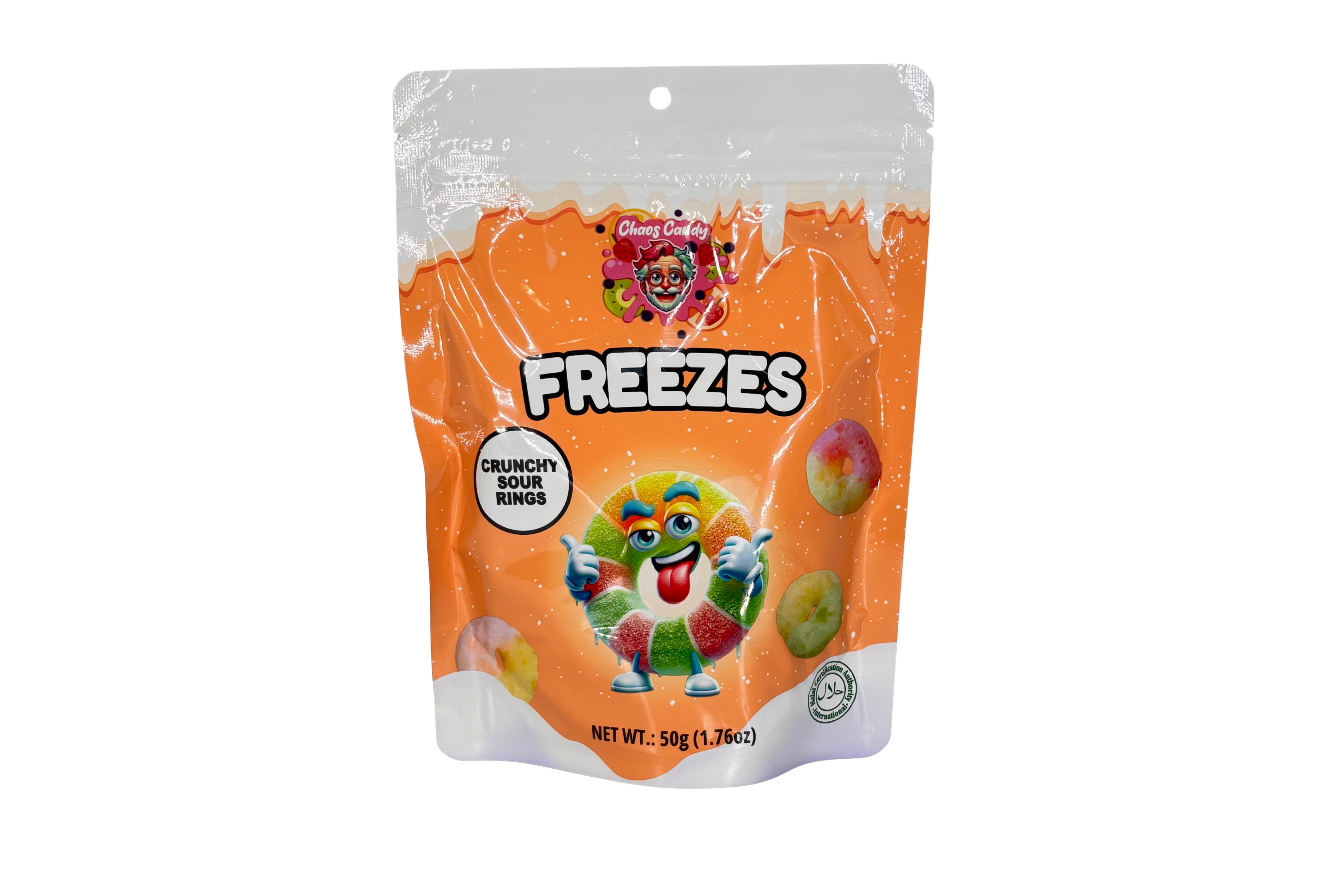 Chaos Candy Freezes Crunchy Sour rings, VPE: 50g, VKE: 24x50g