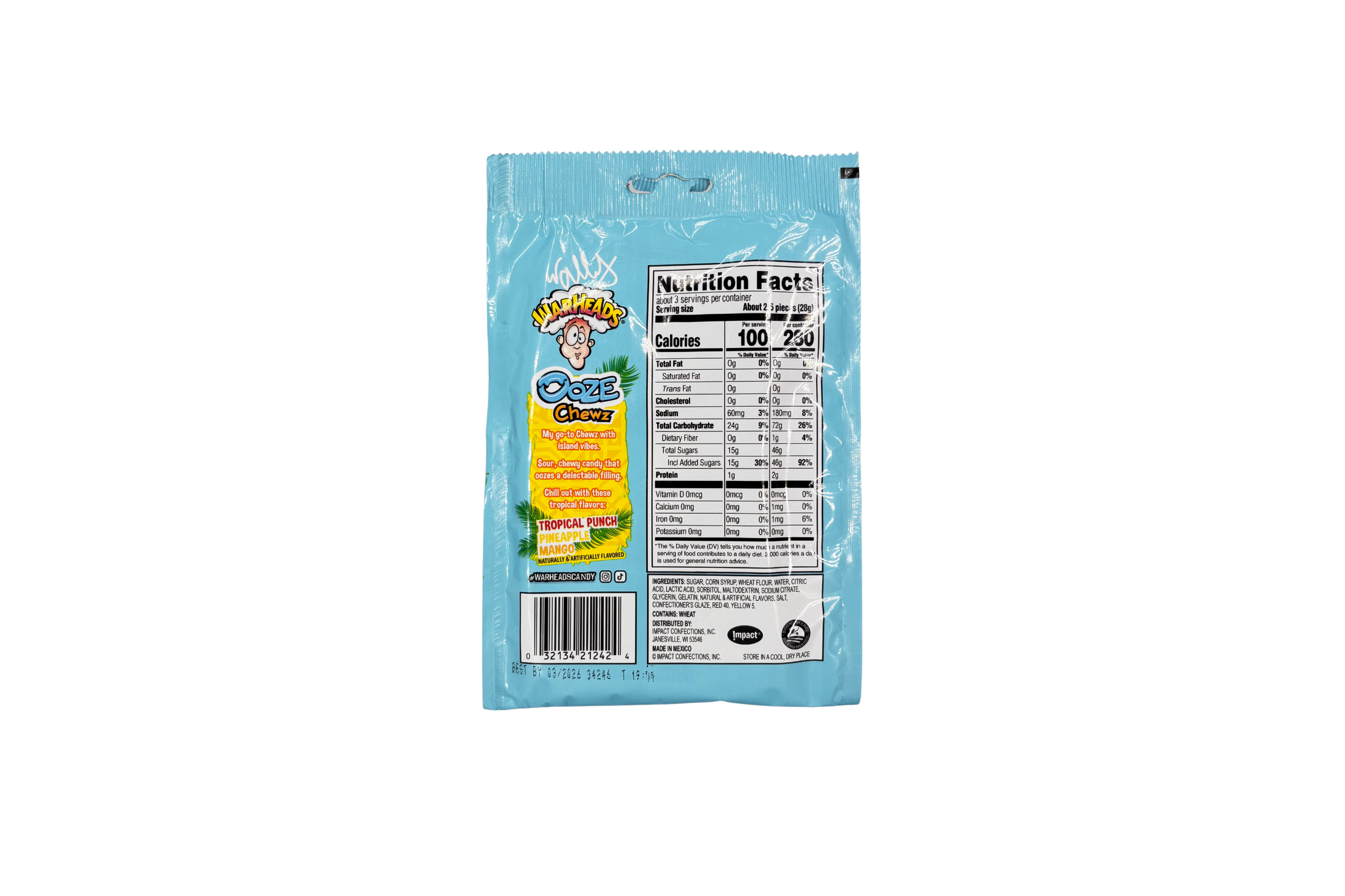 Warheads Ooze Chewz Tropical Ropes, VPE: 85g, VKE: 12x85g