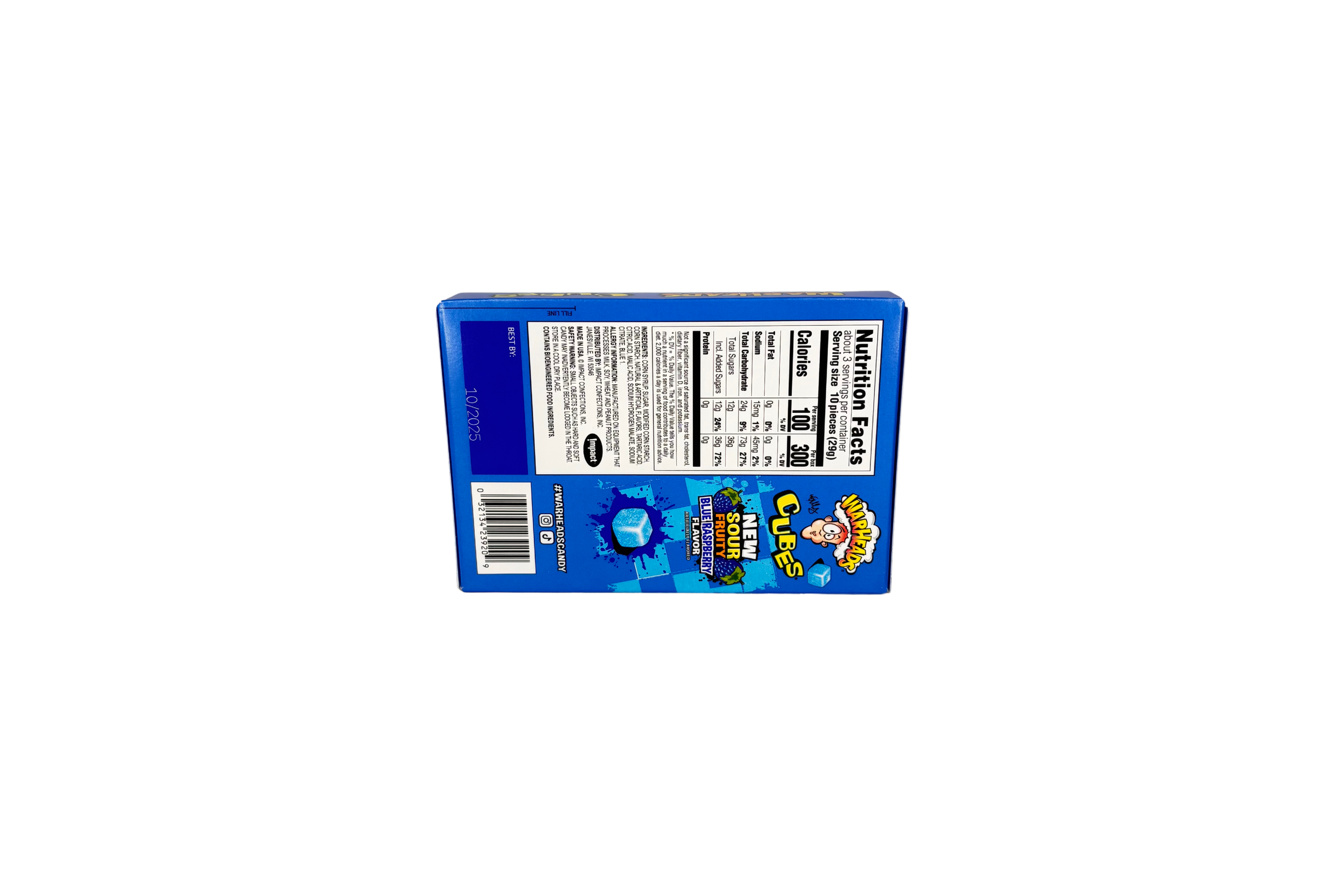 Warheads Chewy Cubes Blue Raspberry, VPE: 85g, VKE: 12x85g