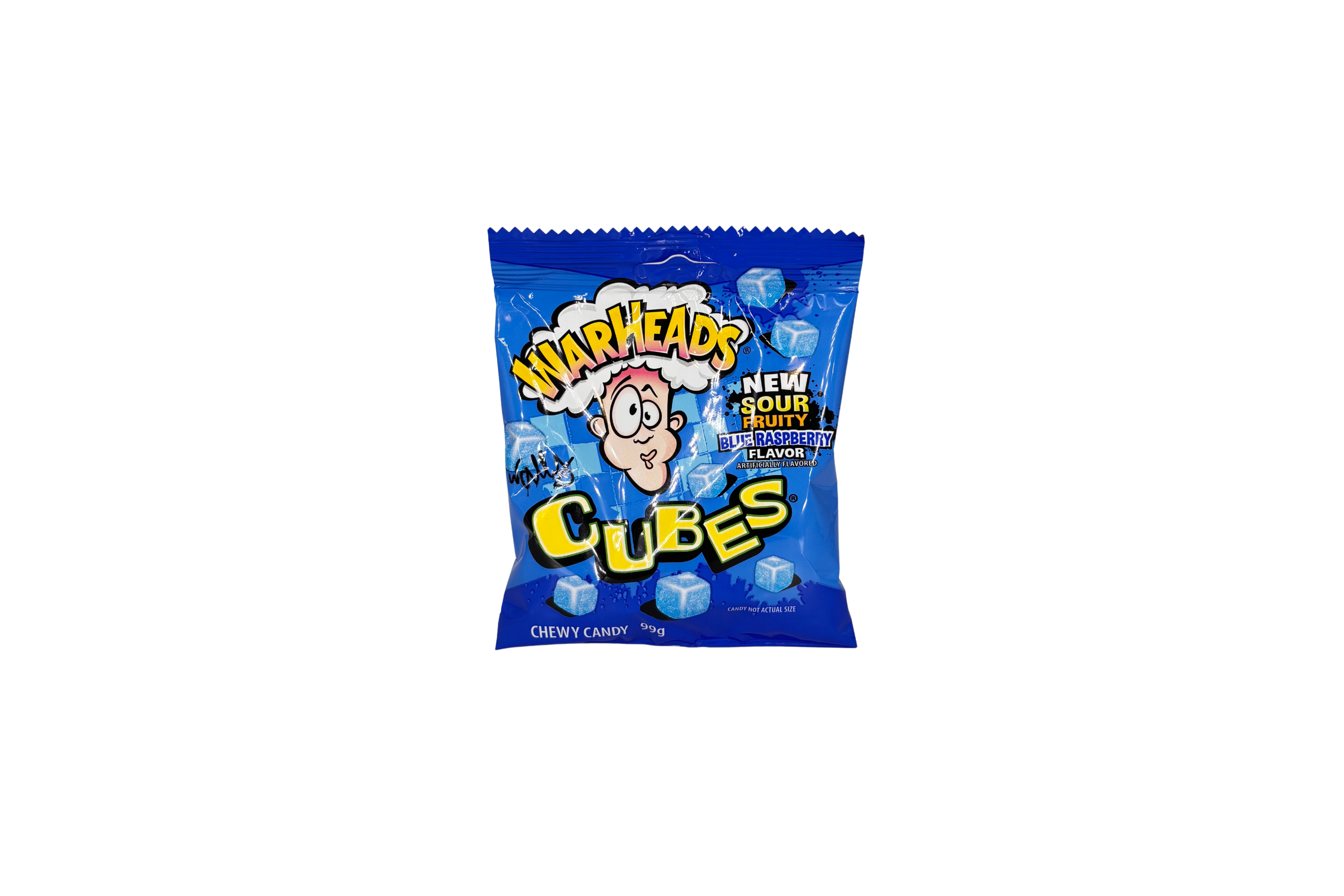 Warheads Cubes Blue Raspberry PET Beutel, VPE: 99g, VKE: 12x99g